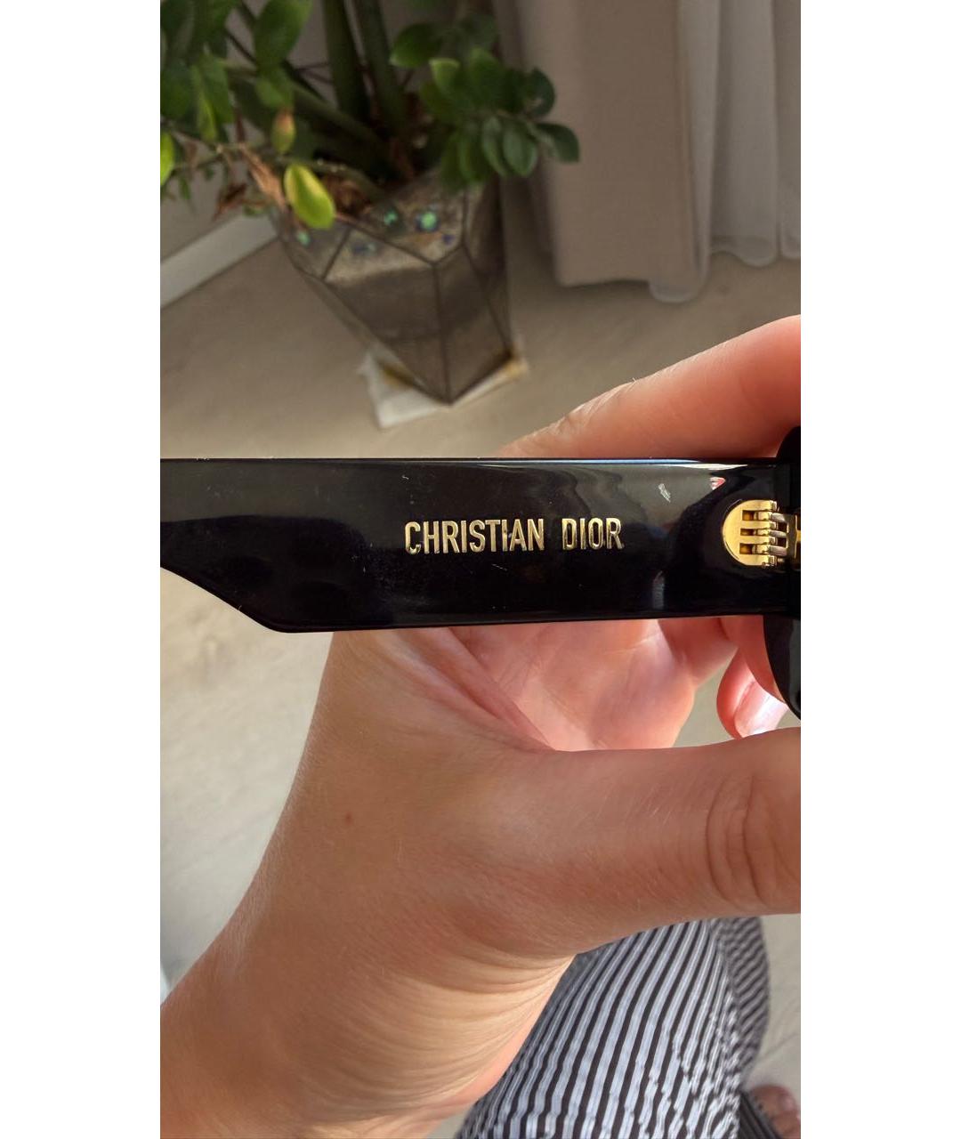 CHRISTIAN DIOR Черные пластиковые солнцезащитные очки, фото 3