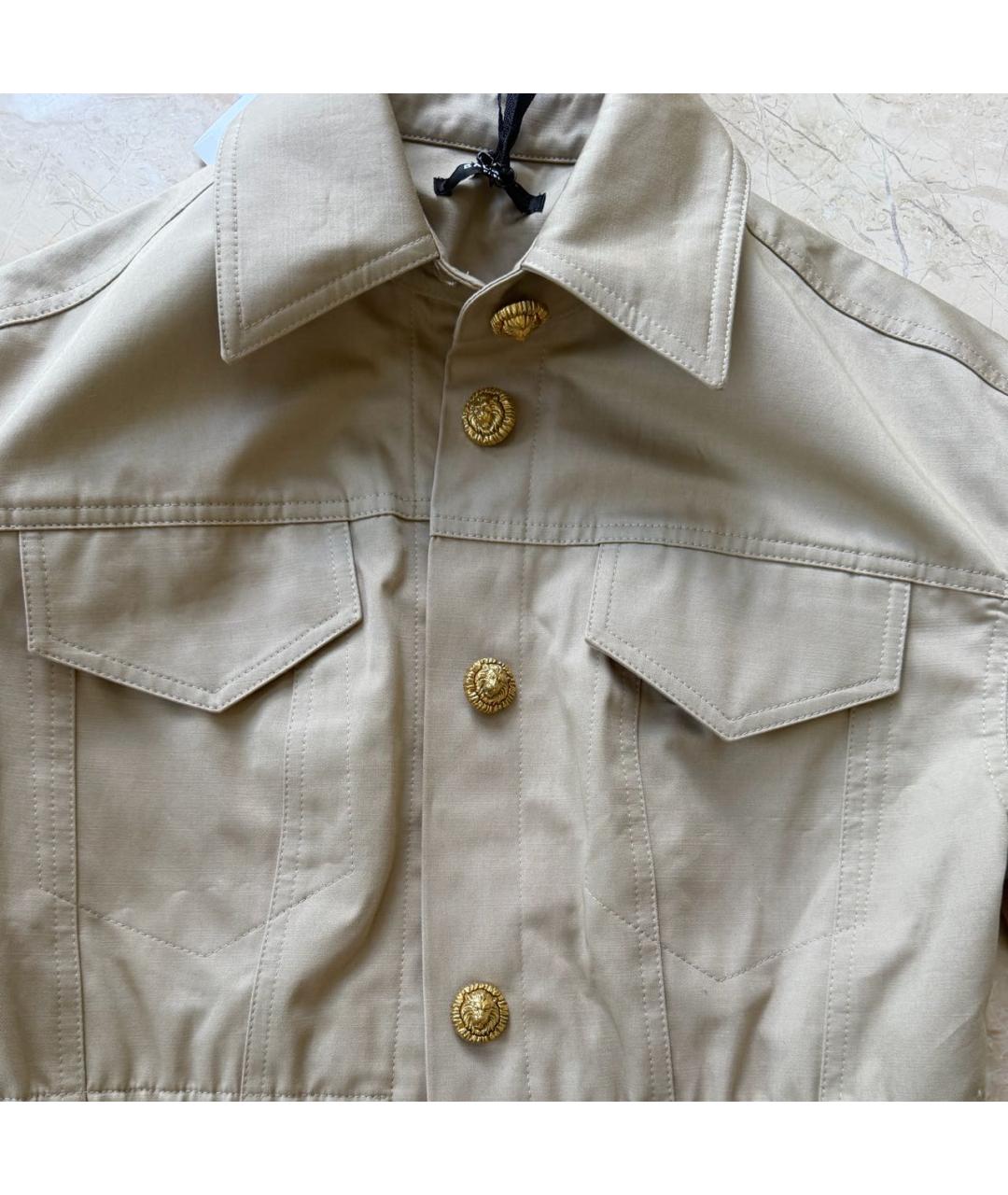 BALMAIN Бежевое хлопковое повседневное платье, фото 4