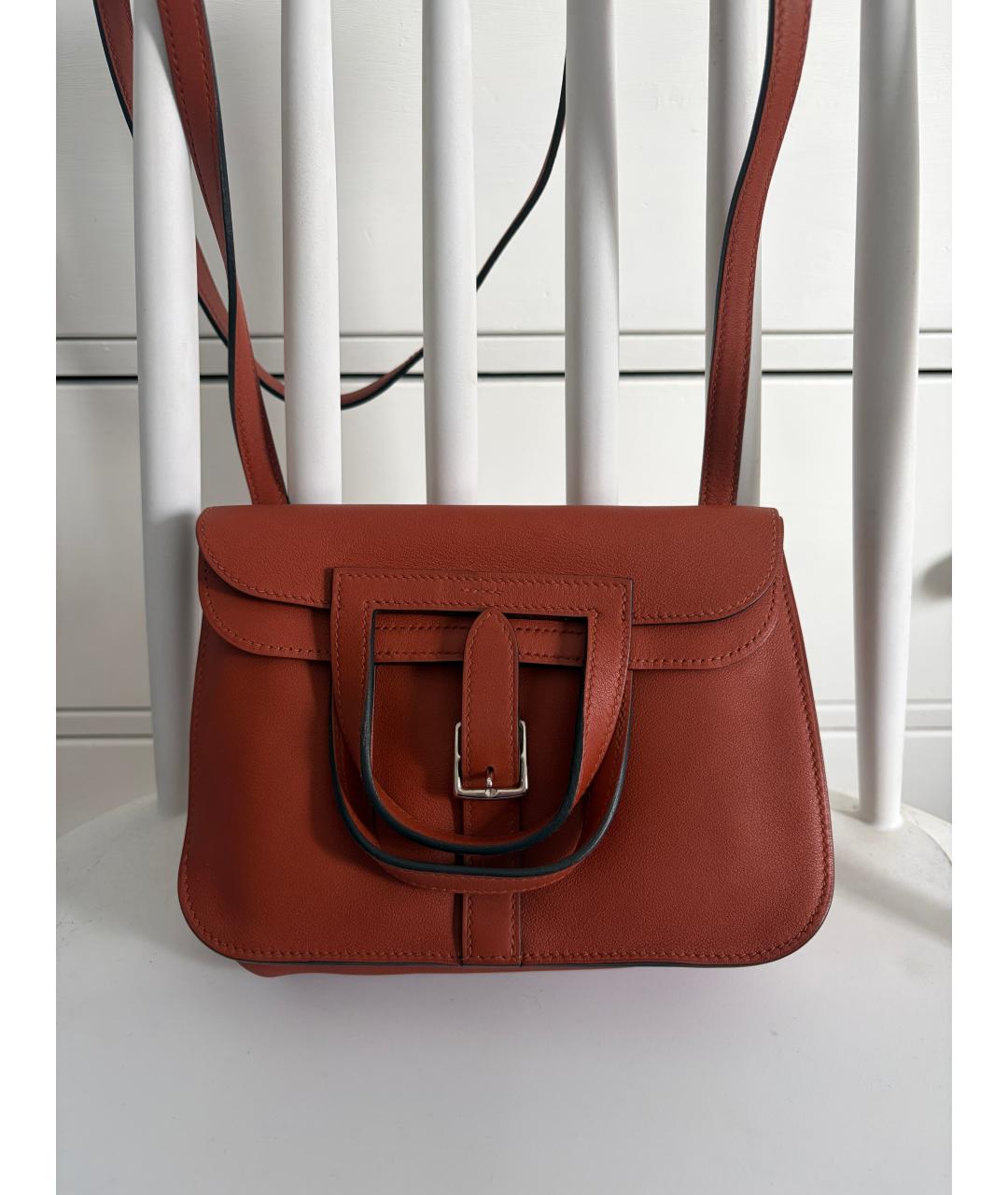 HERMES Коричневая кожаная сумка через плечо, фото 3