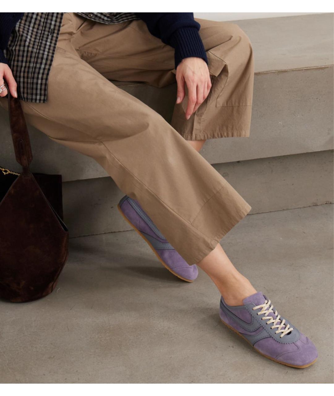 DRIES VAN NOTEN Фиолетовые замшевые кеды, фото 2