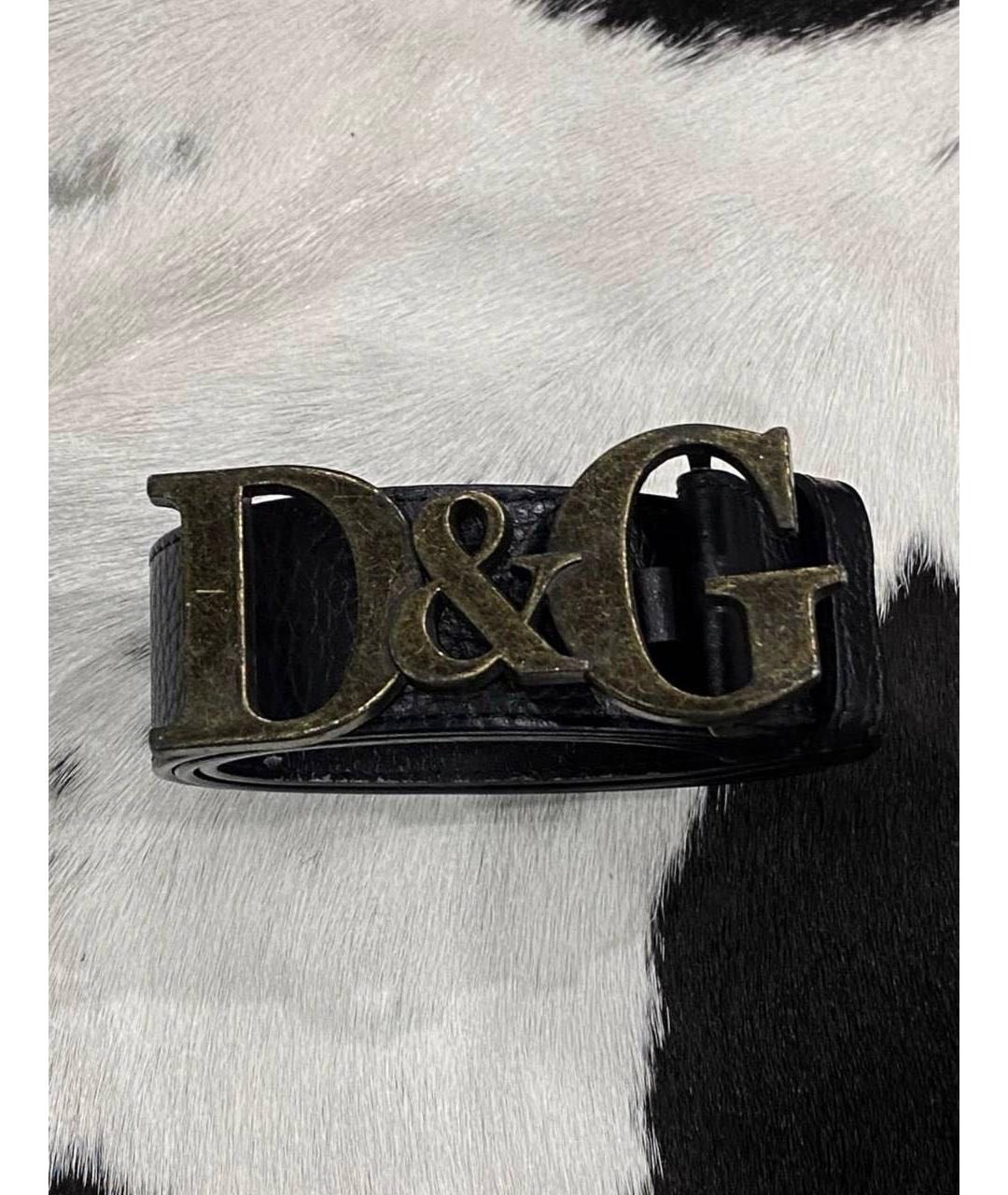 DOLCE&GABBANA Черный кожаный ремень, фото 5