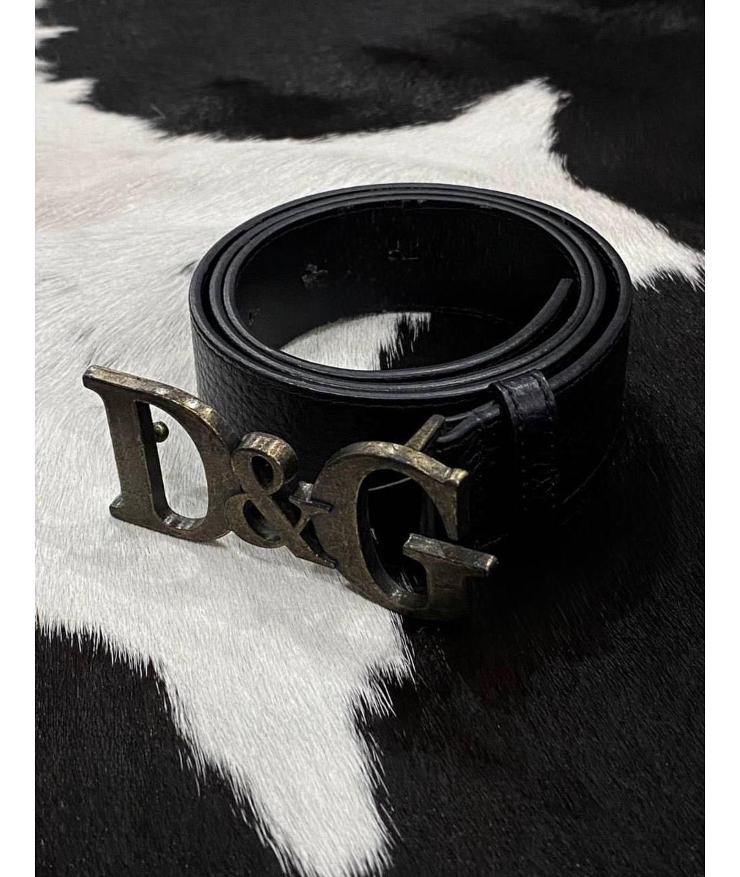 DOLCE&GABBANA Черный кожаный ремень, фото 6