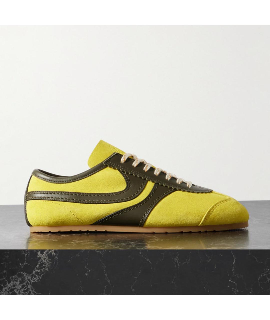 DRIES VAN NOTEN Желтые замшевые кеды, фото 3