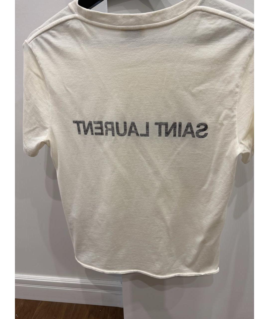 SAINT LAURENT Белая хлопковая футболка, фото 4