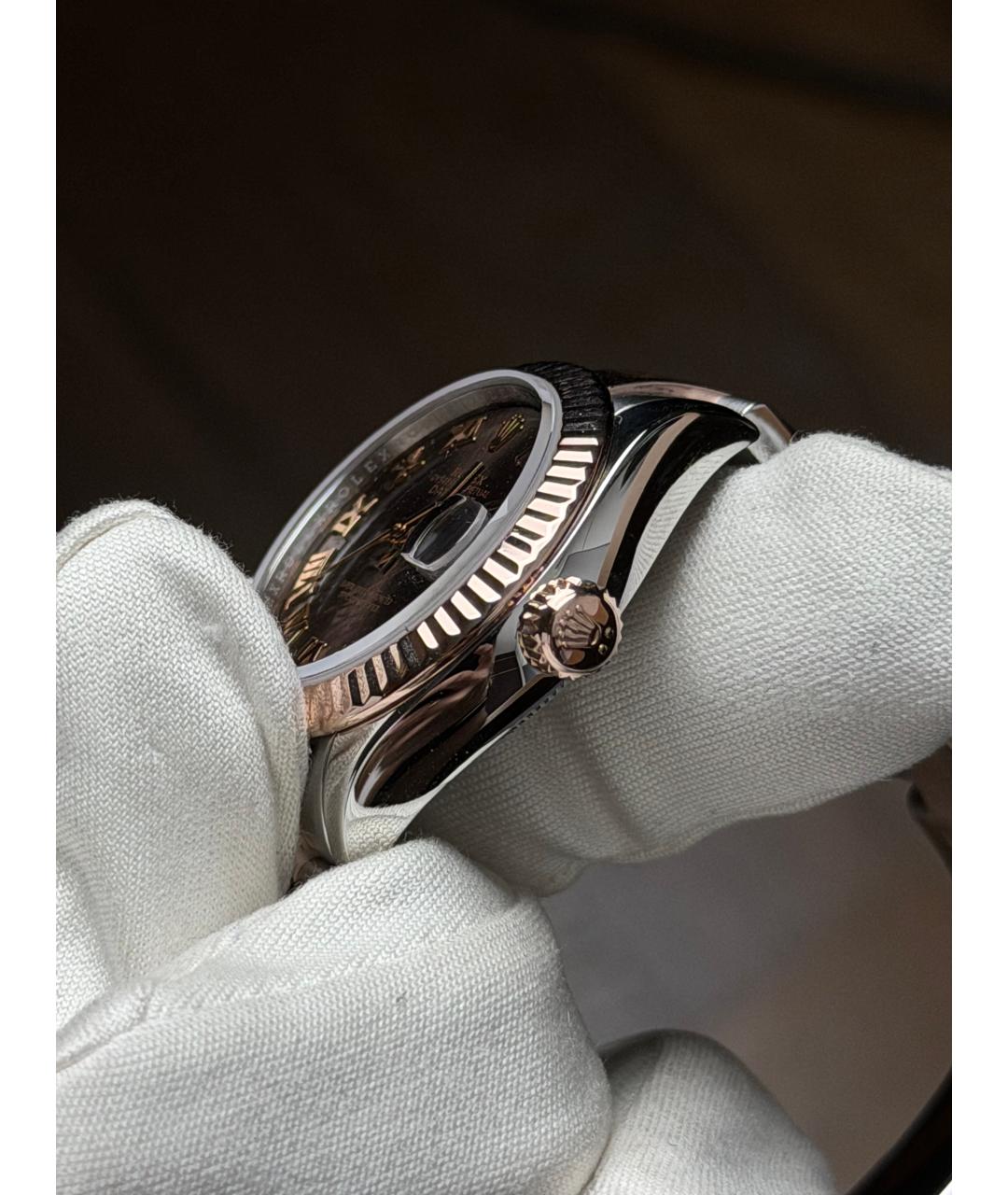 ROLEX Коричневые часы из розового золота, фото 5