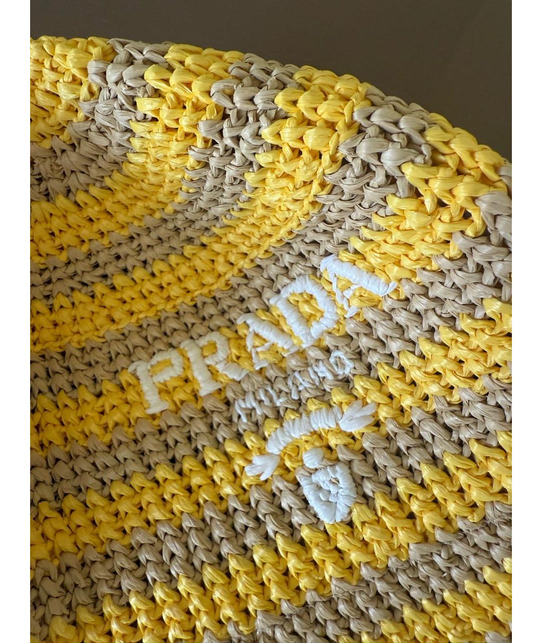 PRADA Желтая соломенная панама, фото 7
