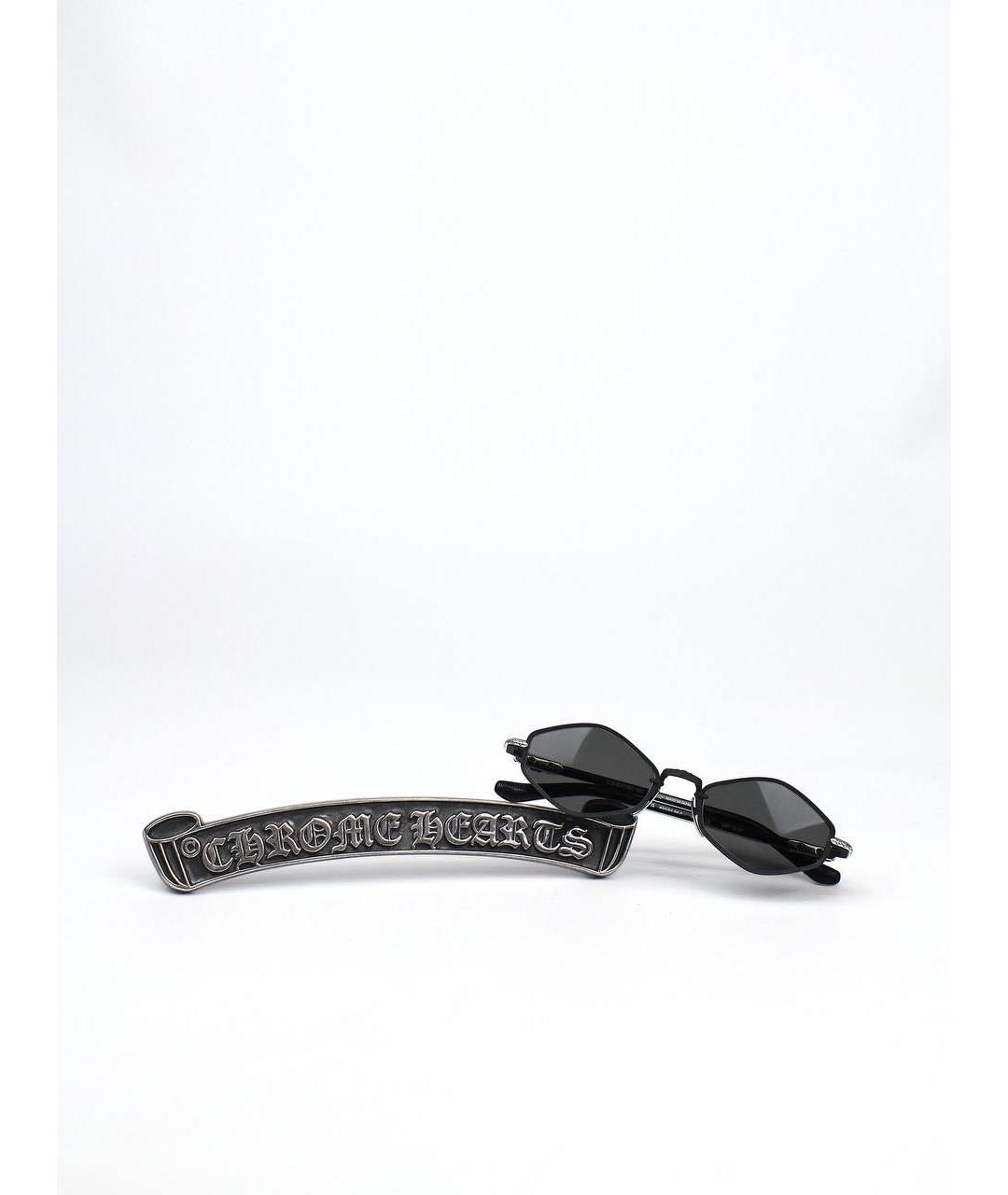 CHROME HEARTS Черные металлические солнцезащитные очки, фото 5