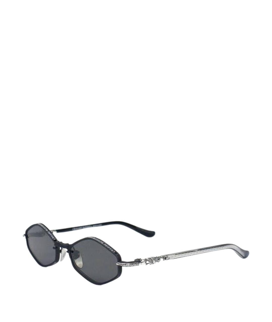 CHROME HEARTS Черные металлические солнцезащитные очки, фото 1