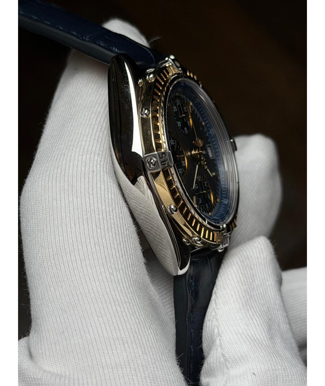 BREITLING Темно-синие часы из желтого золота, фото 5