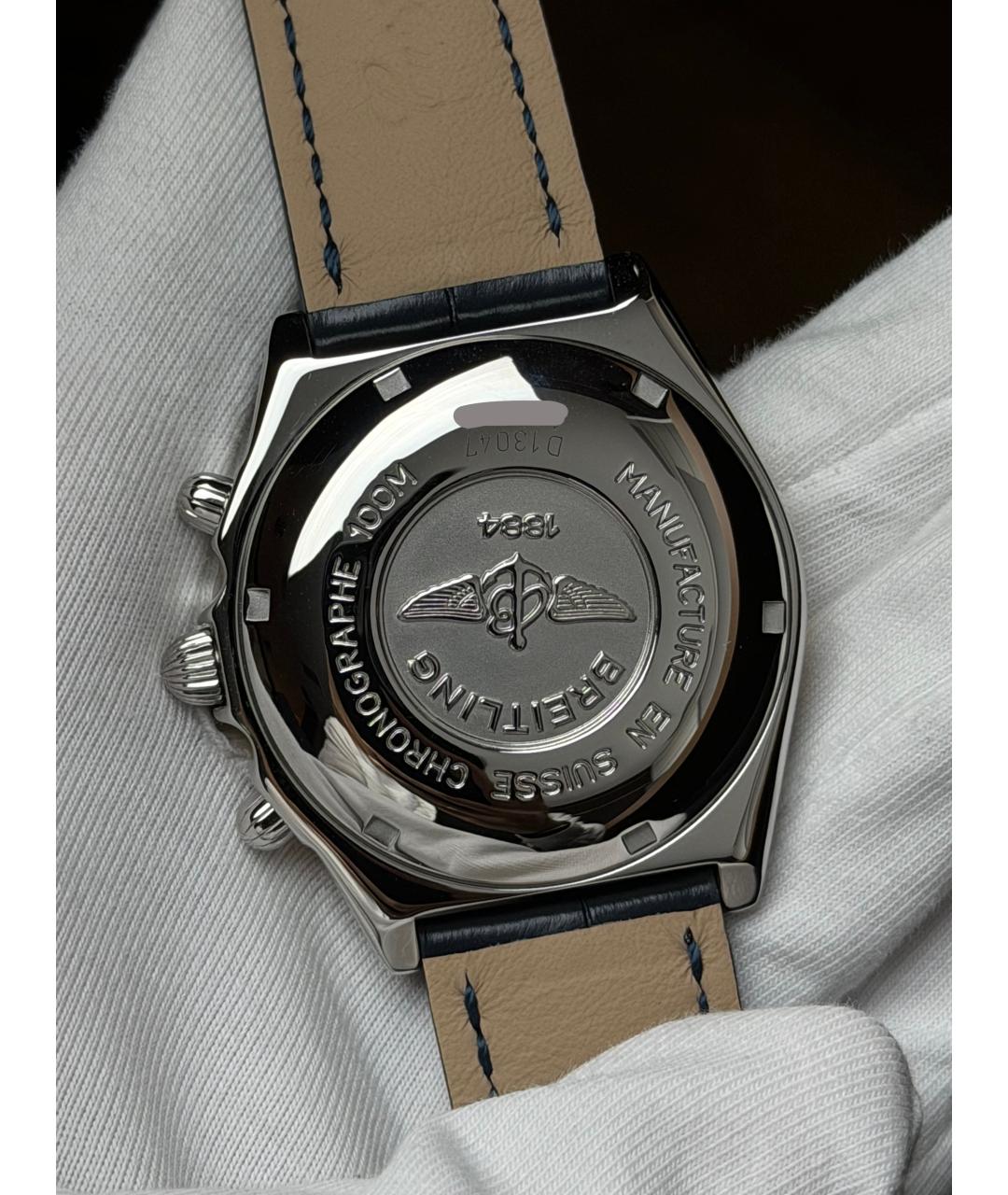 BREITLING Темно-синие часы из желтого золота, фото 8
