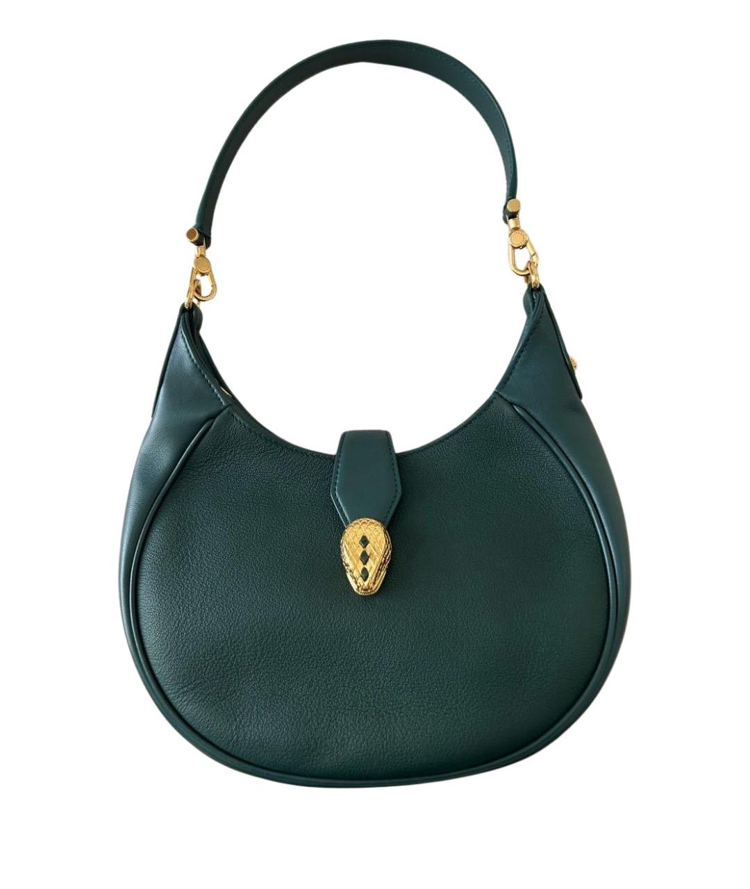 BVLGARI Зеленая кожаная сумка через плечо, фото 1