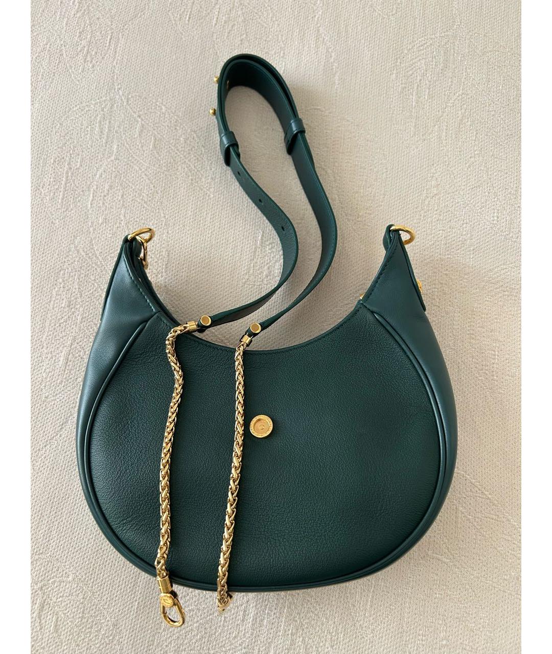 BVLGARI Зеленая кожаная сумка через плечо, фото 3