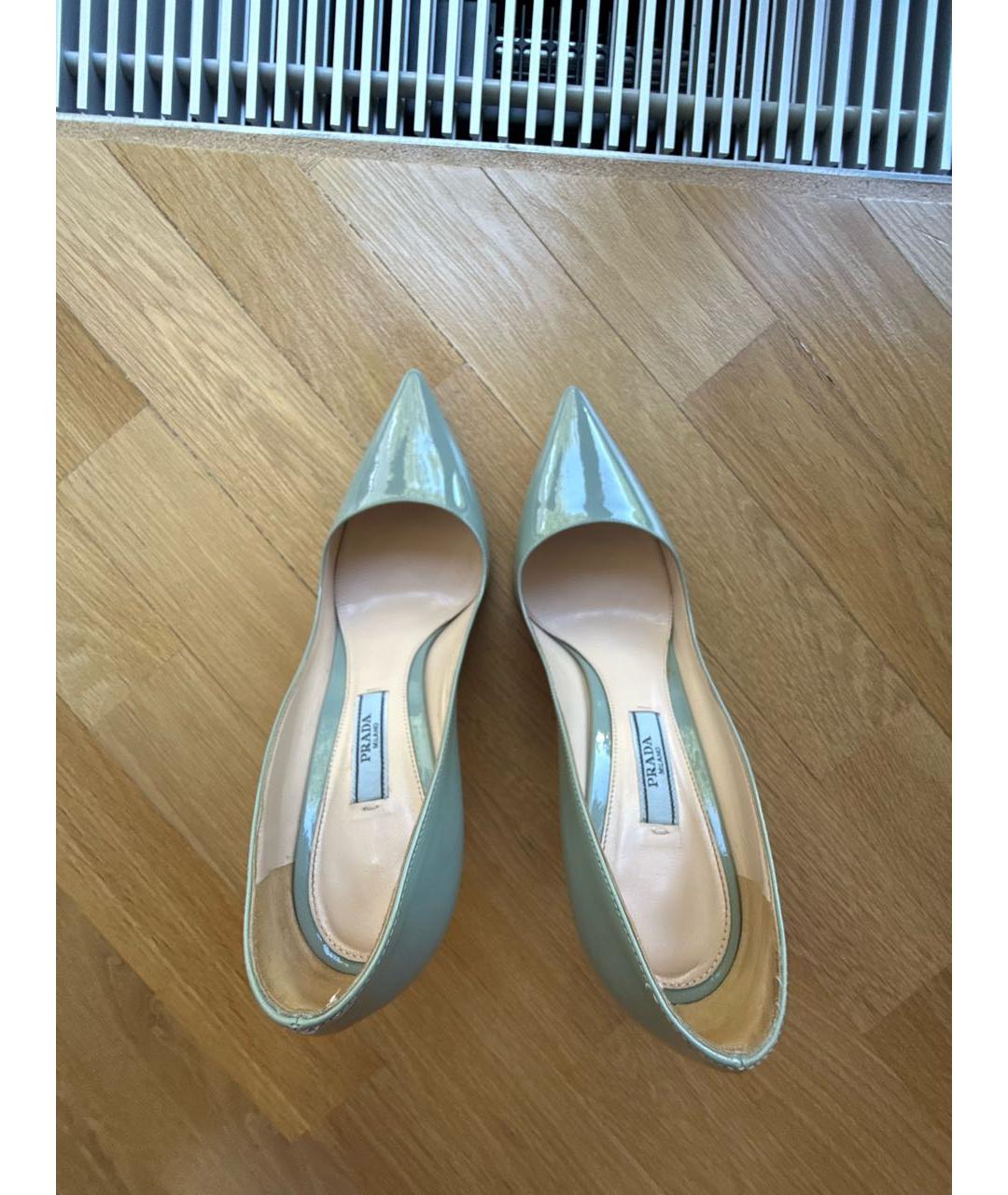 PRADA Голубые туфли из лакированной кожи, фото 3