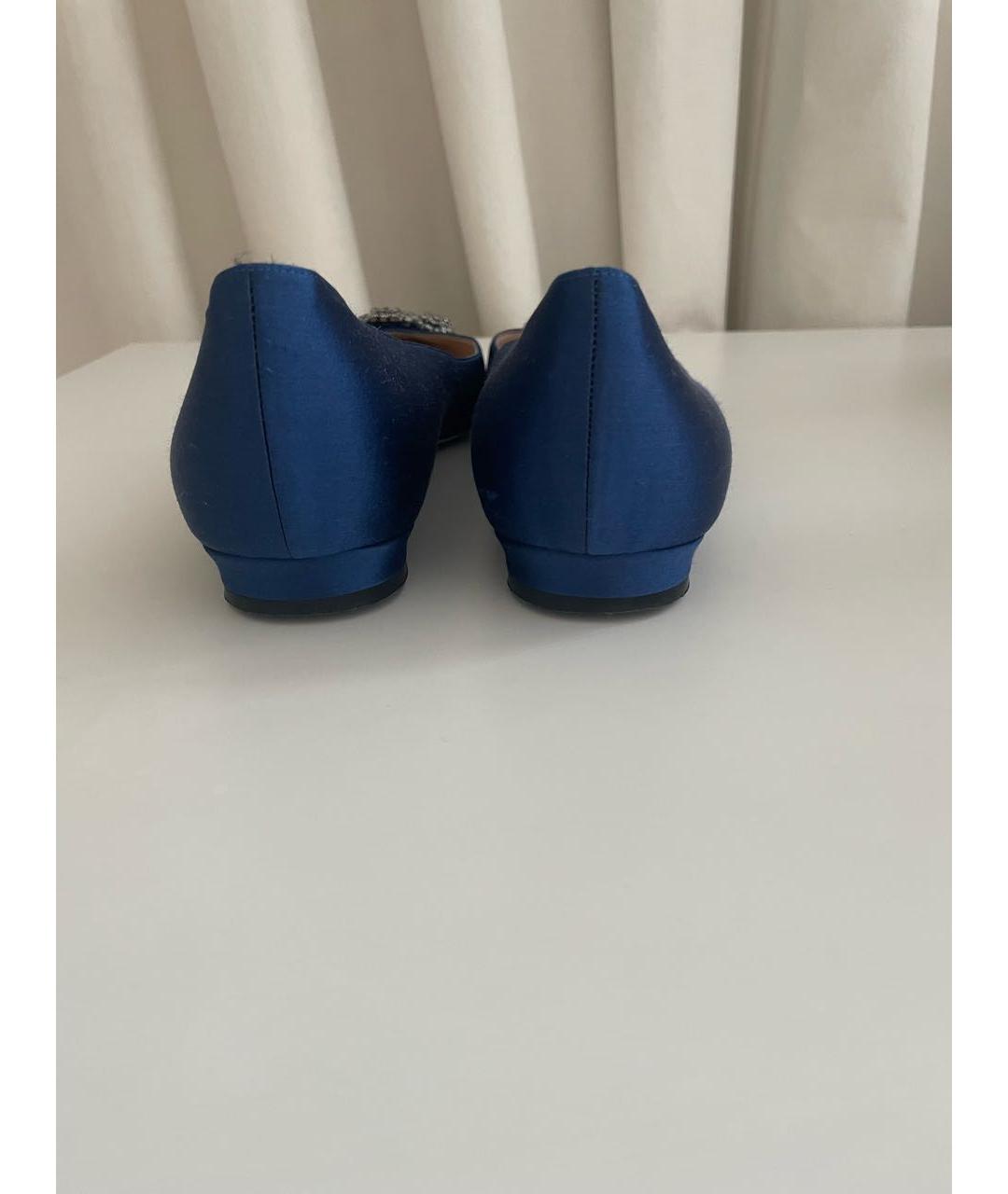 MANOLO BLAHNIK Синие кожаные туфли, фото 4