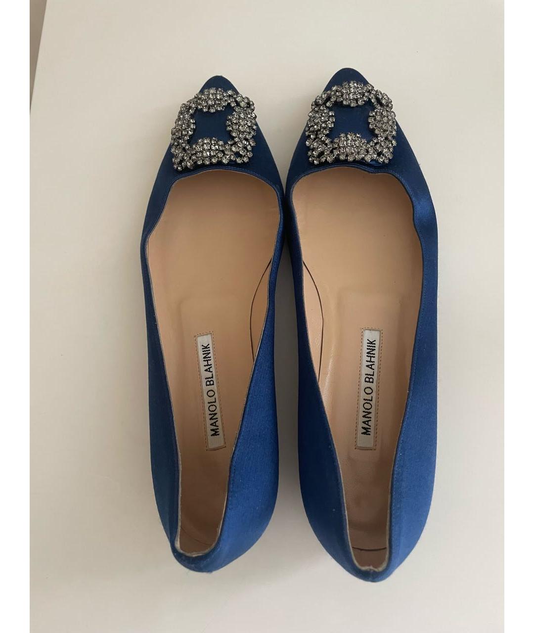 MANOLO BLAHNIK Синие кожаные туфли, фото 3