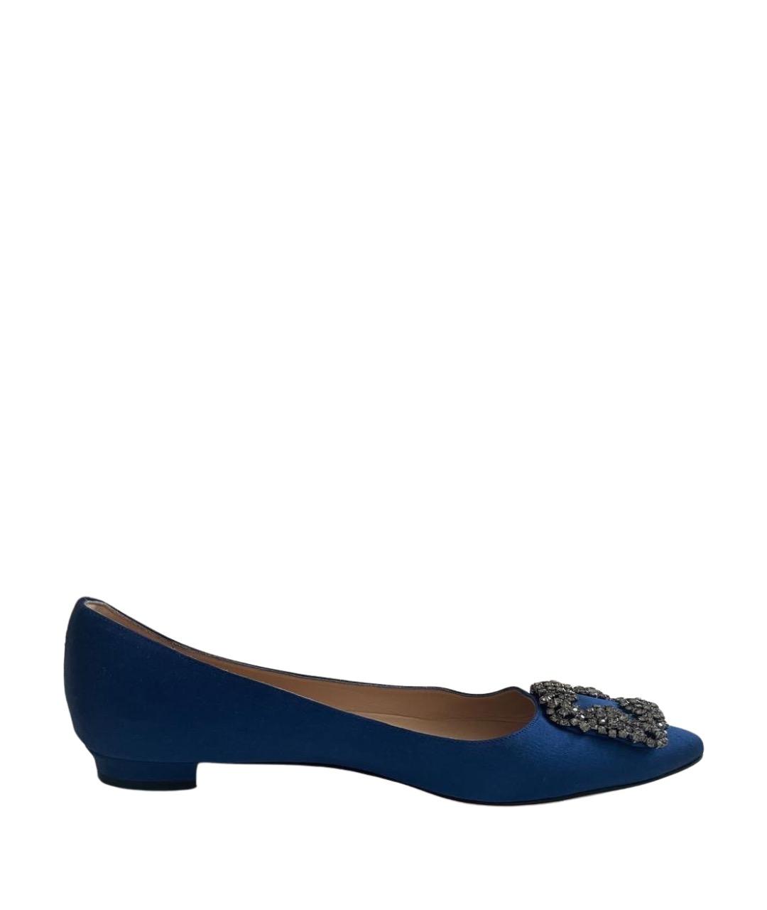MANOLO BLAHNIK Синие кожаные туфли, фото 1