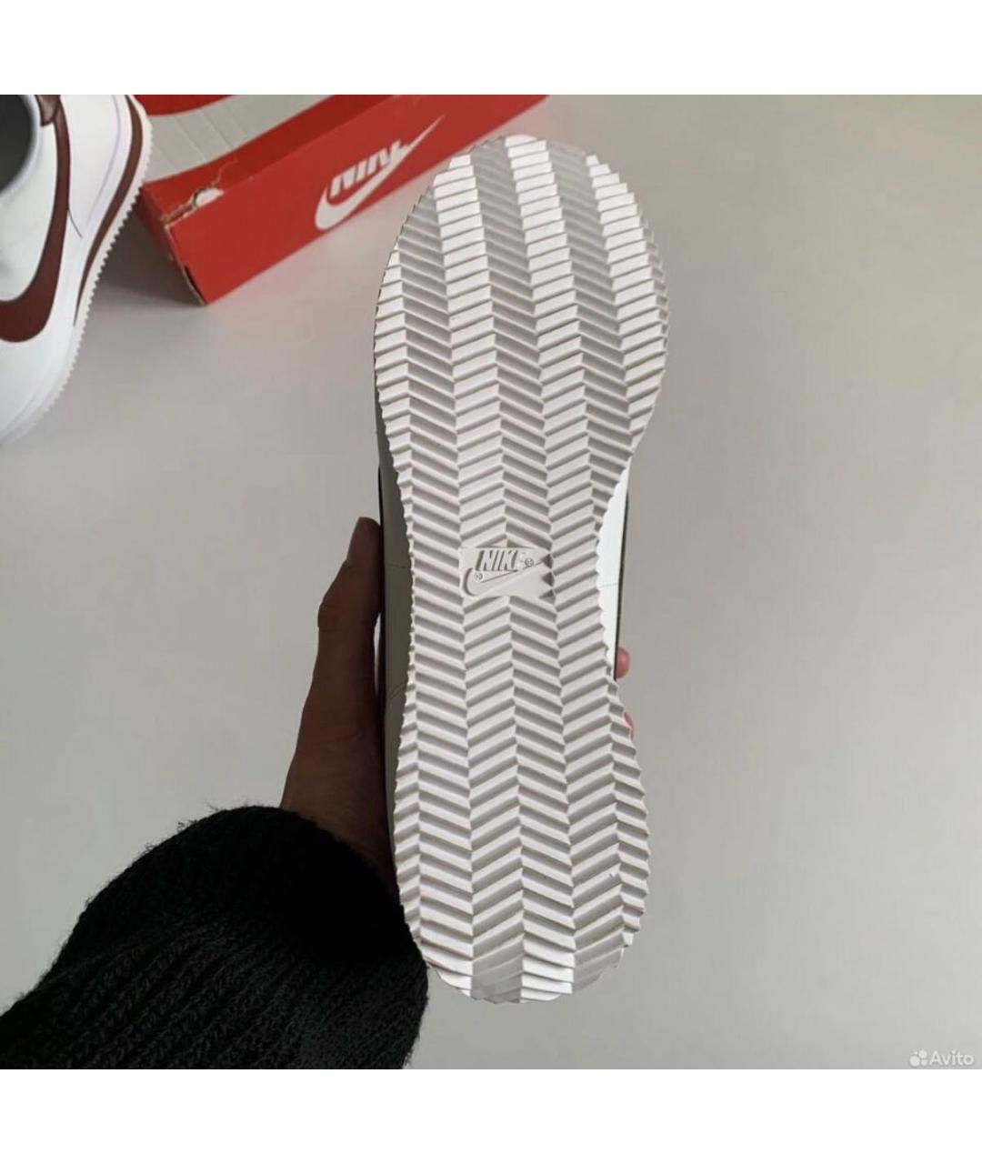 NIKE Белые кожаные низкие кроссовки / кеды, фото 3