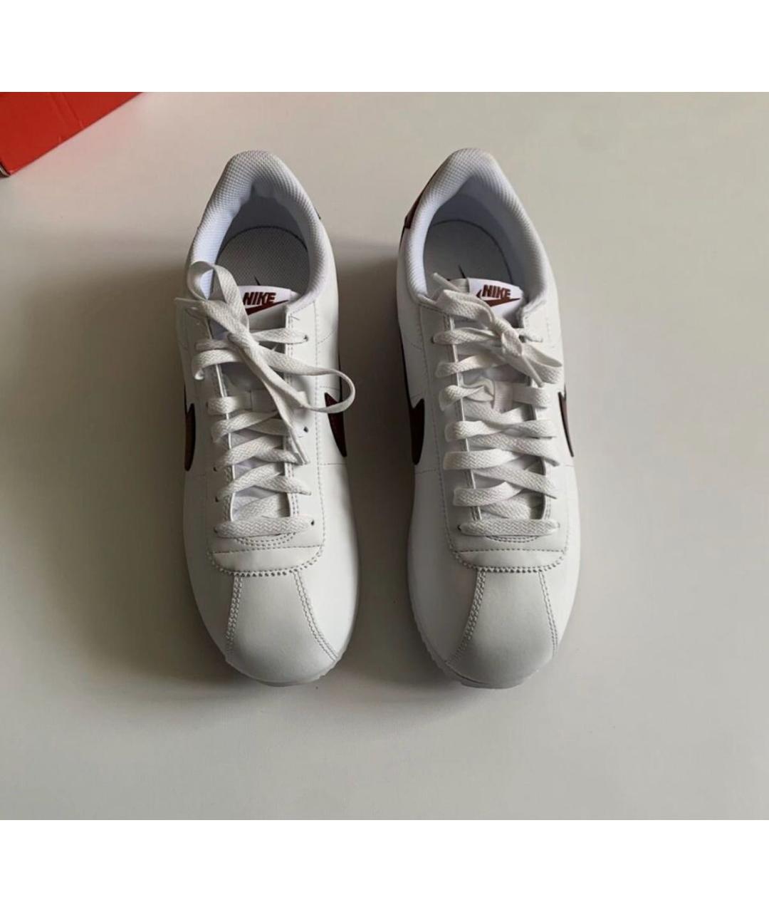NIKE Белые кожаные низкие кроссовки / кеды, фото 2