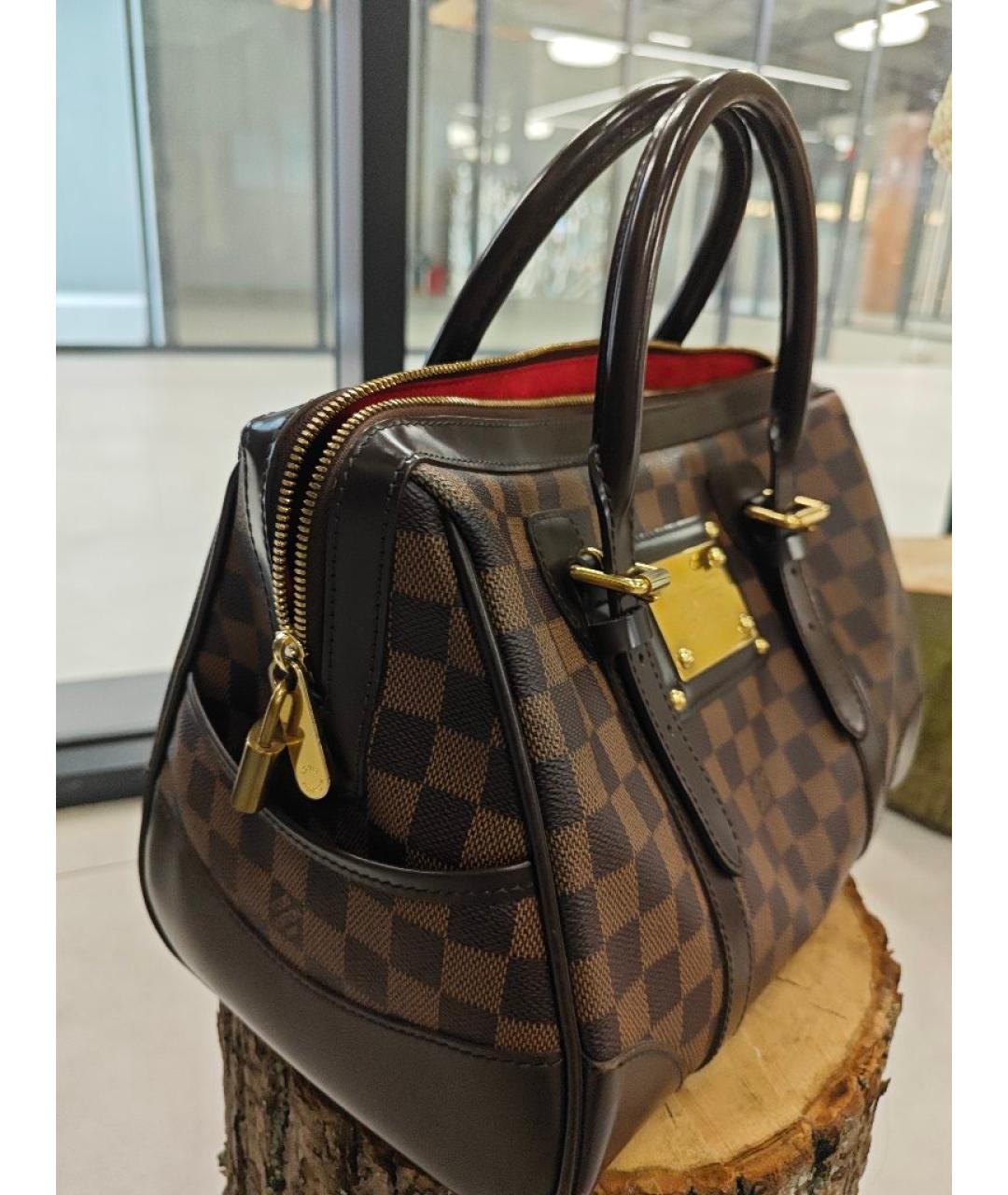 LOUIS VUITTON Коричневая кожаная сумка с короткими ручками, фото 2