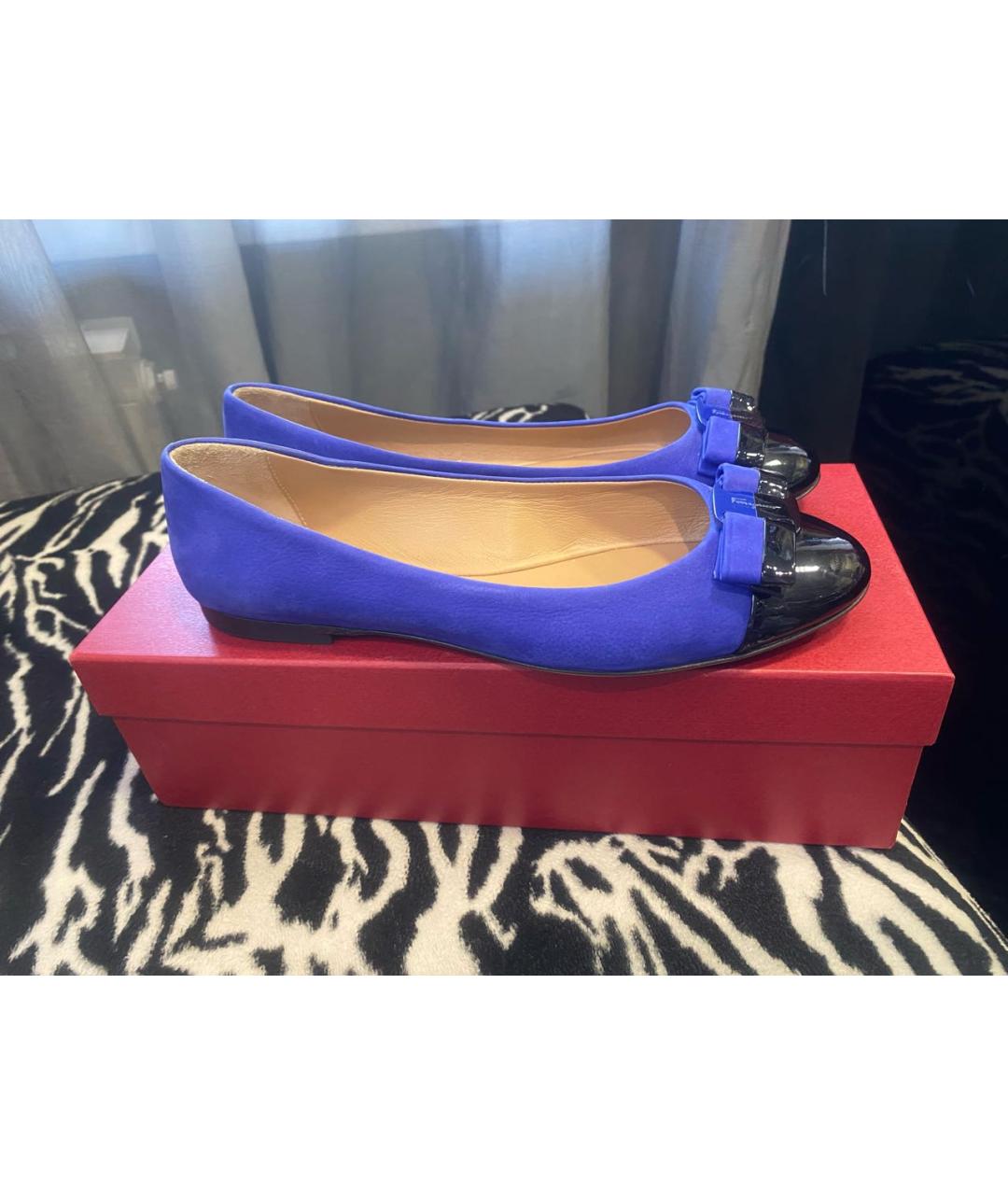 FERRAGAMO Синие балетки, фото 5