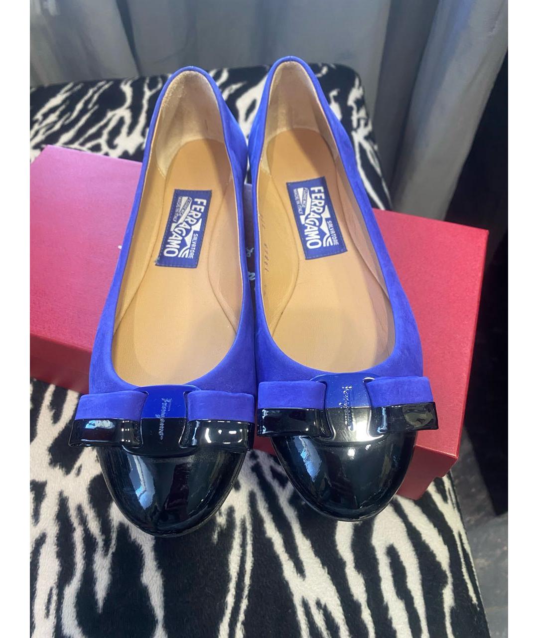 FERRAGAMO Синие балетки, фото 2