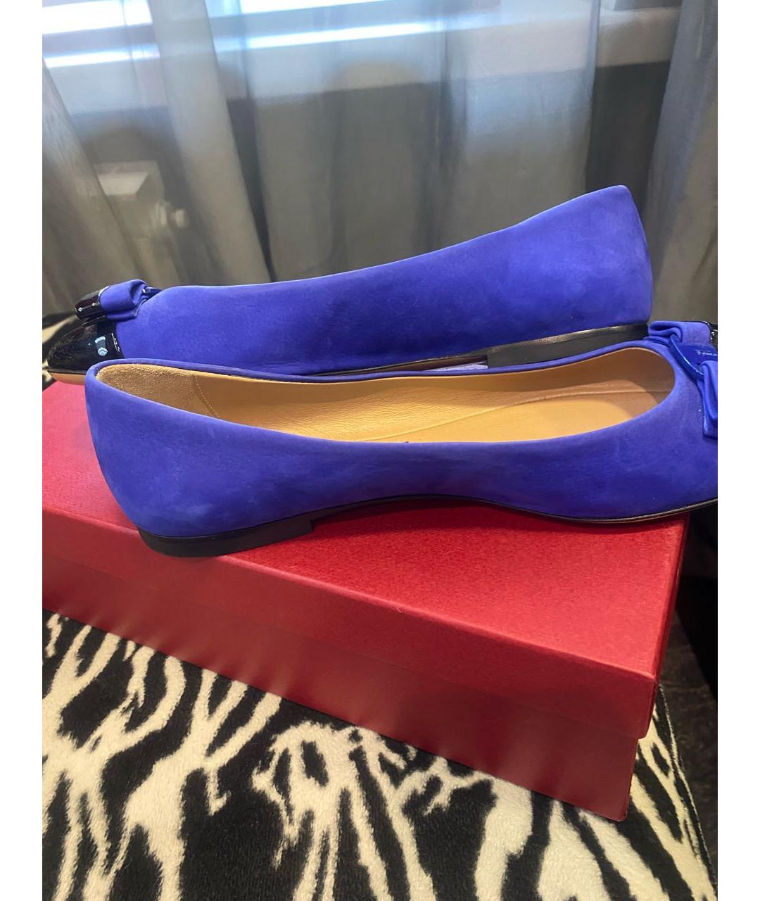 FERRAGAMO Синие балетки, фото 4