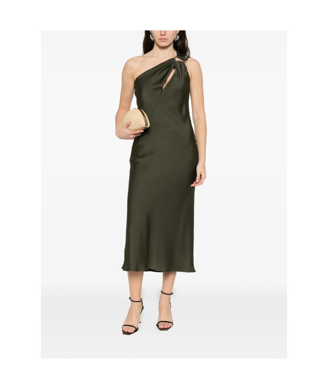 MAX MARA STUDIO Зеленое полиэстеровое коктейльное платье, фото 2