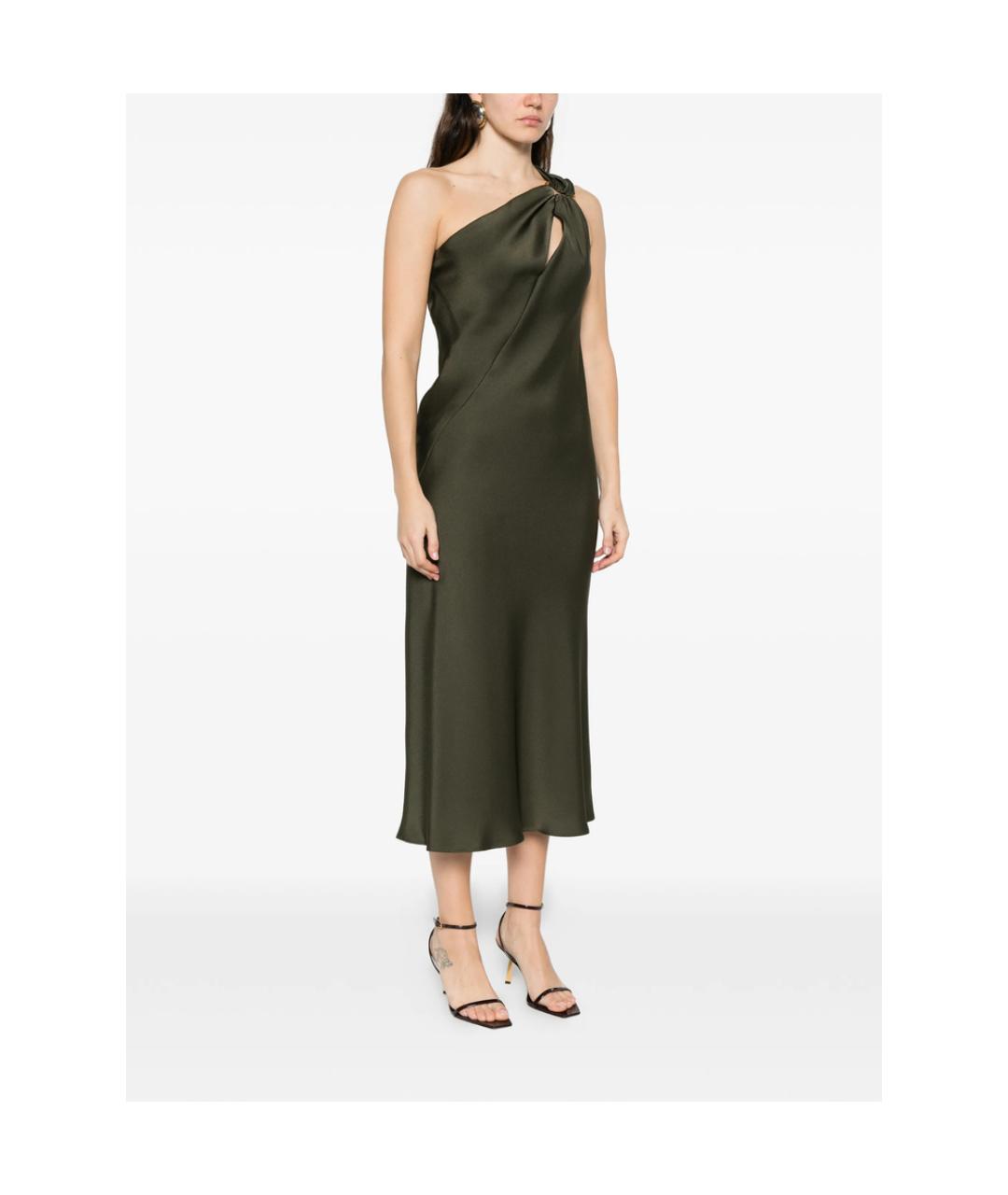 MAX MARA STUDIO Зеленое полиэстеровое коктейльное платье, фото 4