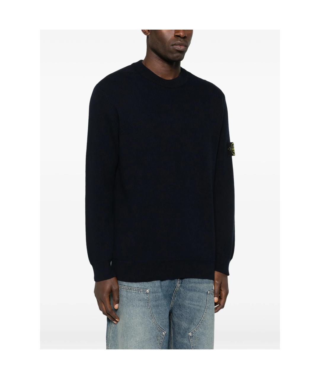 STONE ISLAND Синий хлопковый джемпер / свитер, фото 4