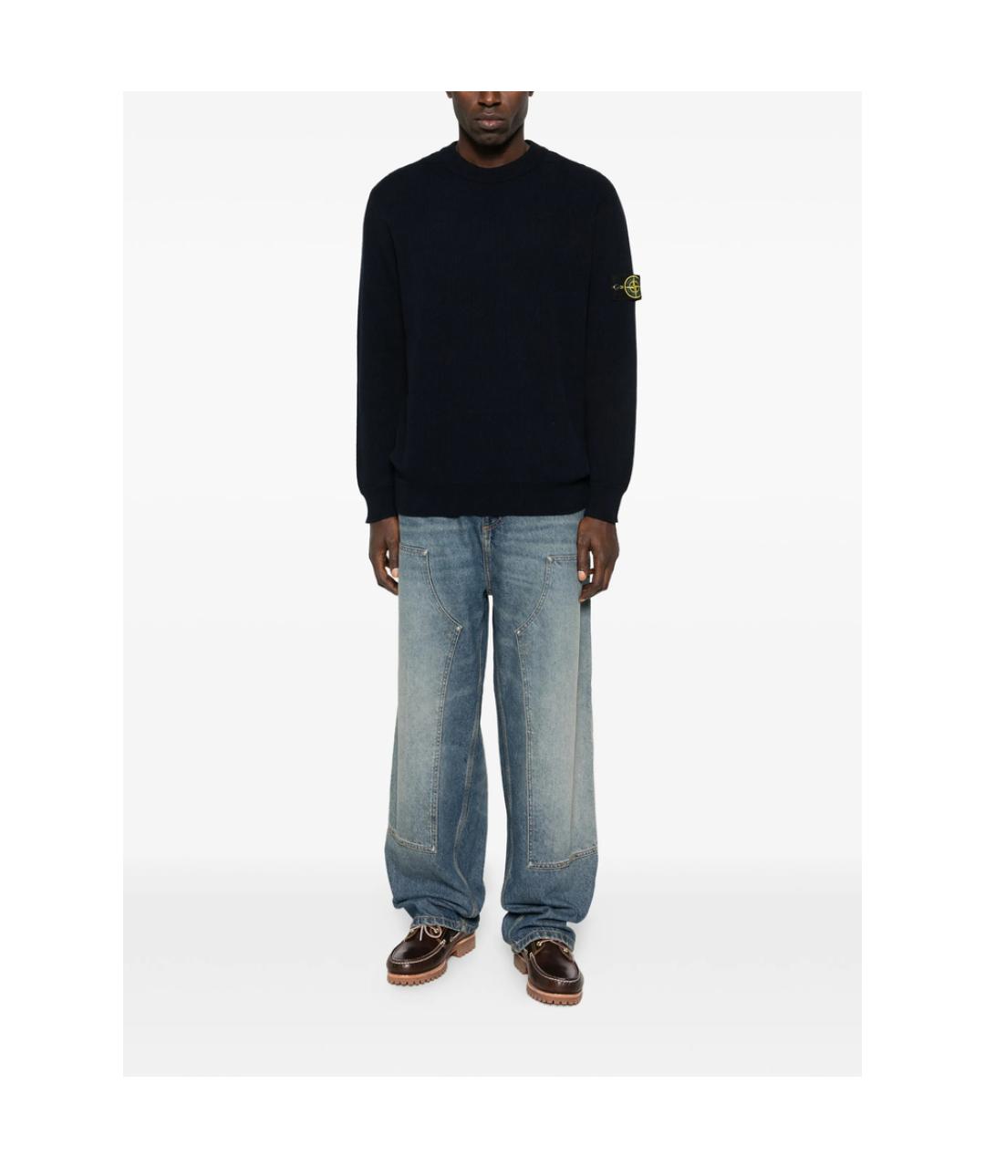 STONE ISLAND Синий хлопковый джемпер / свитер, фото 3