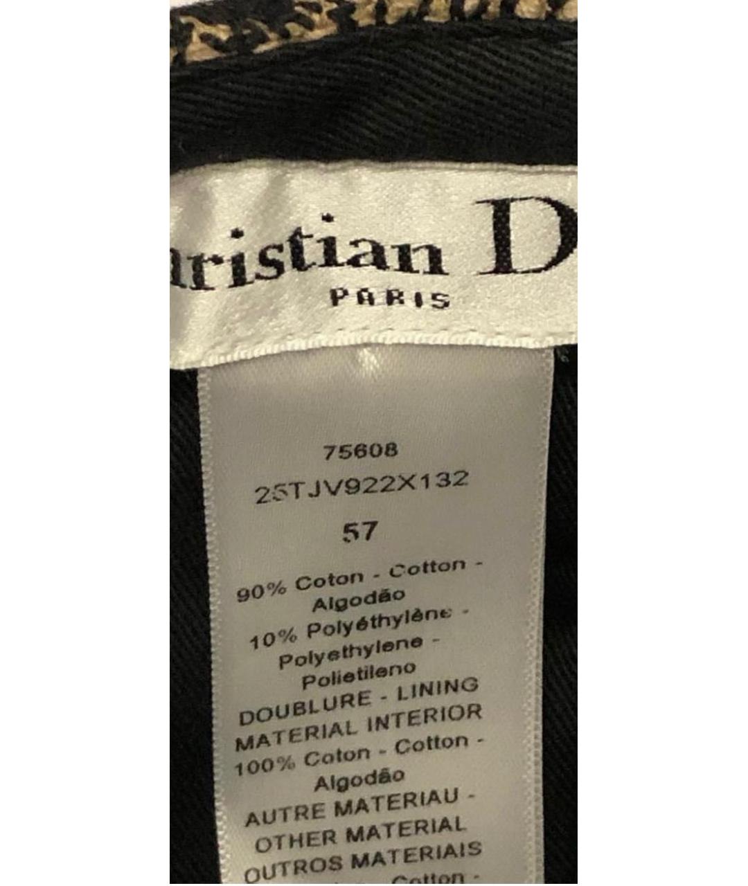 CHRISTIAN DIOR Бежевая хлопковая кепка, фото 3