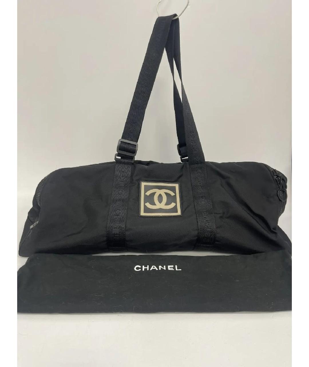 CHANEL Черная дорожная/спортивная сумка, фото 2
