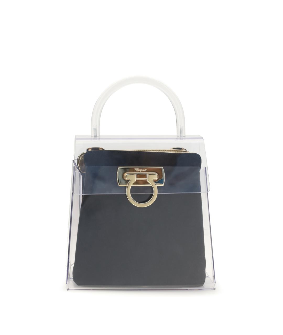 FERRAGAMO Черная синтетическая сумка тоут, фото 1