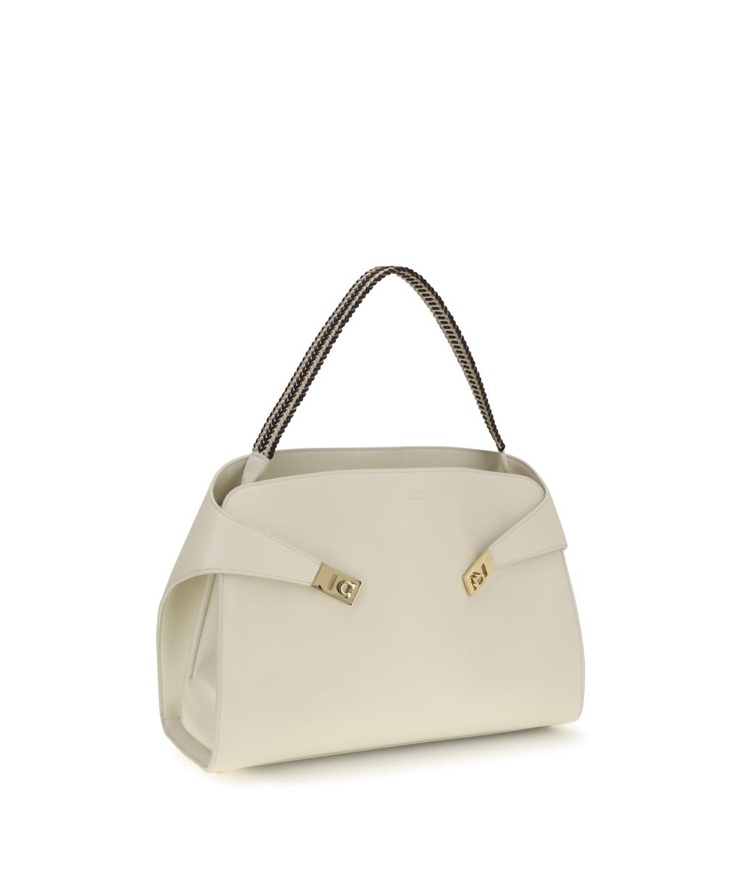 FERRAGAMO Бежевая кожаная сумка тоут, фото 2