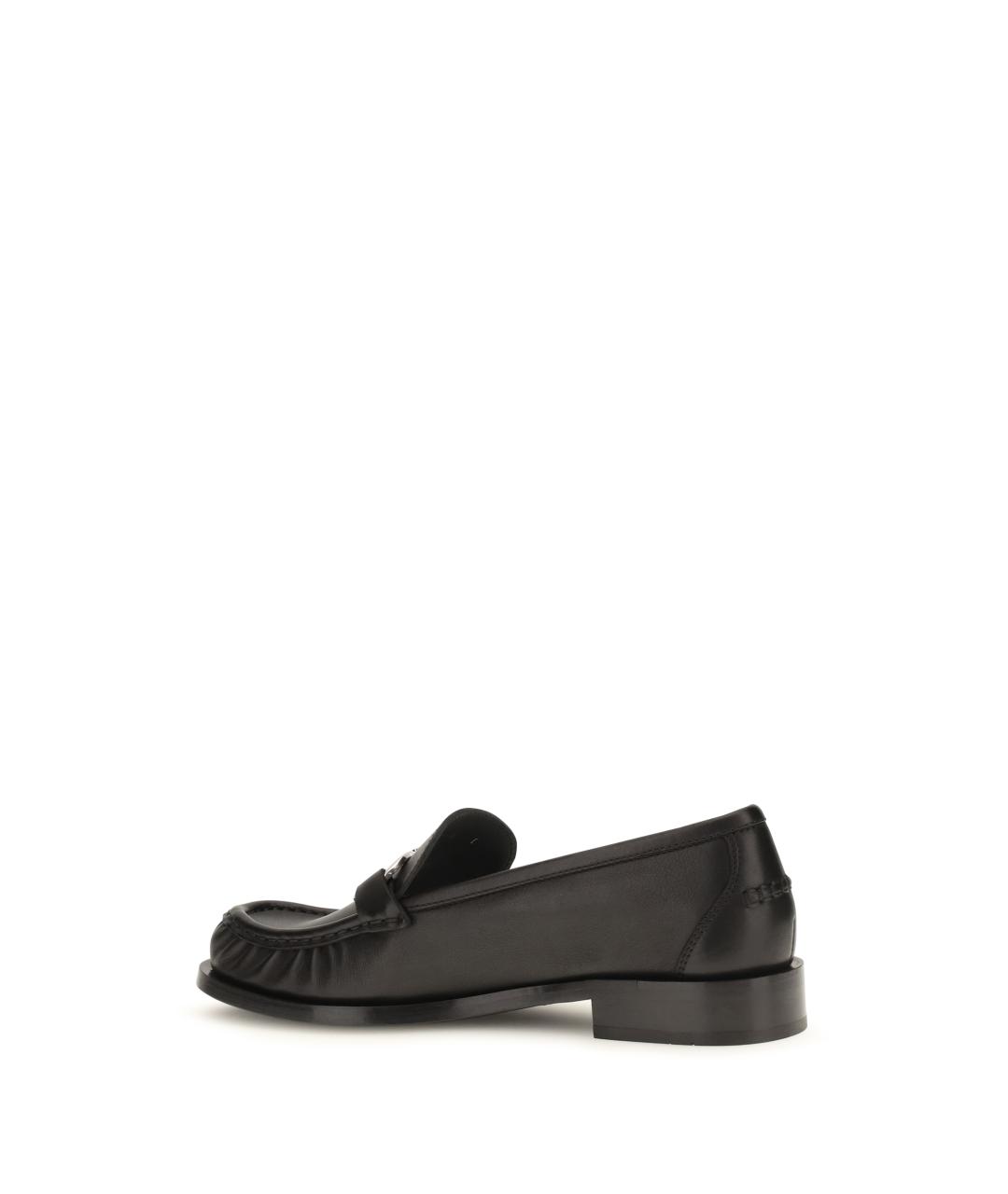 FERRAGAMO Черные кожаные лоферы, фото 3