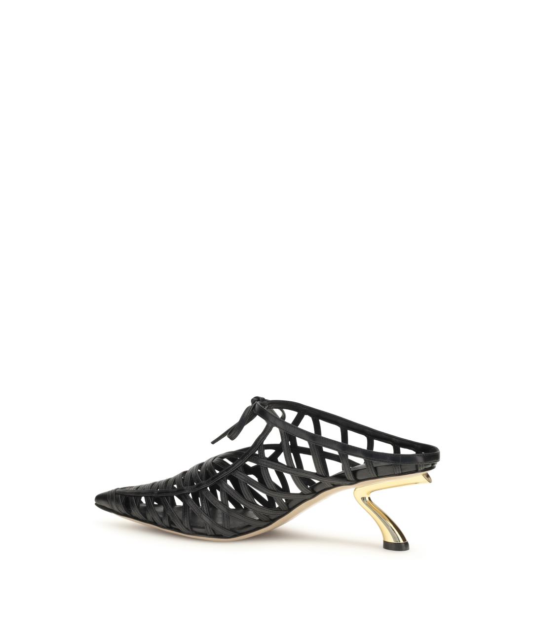 FERRAGAMO Черные кожаные мюли, фото 3