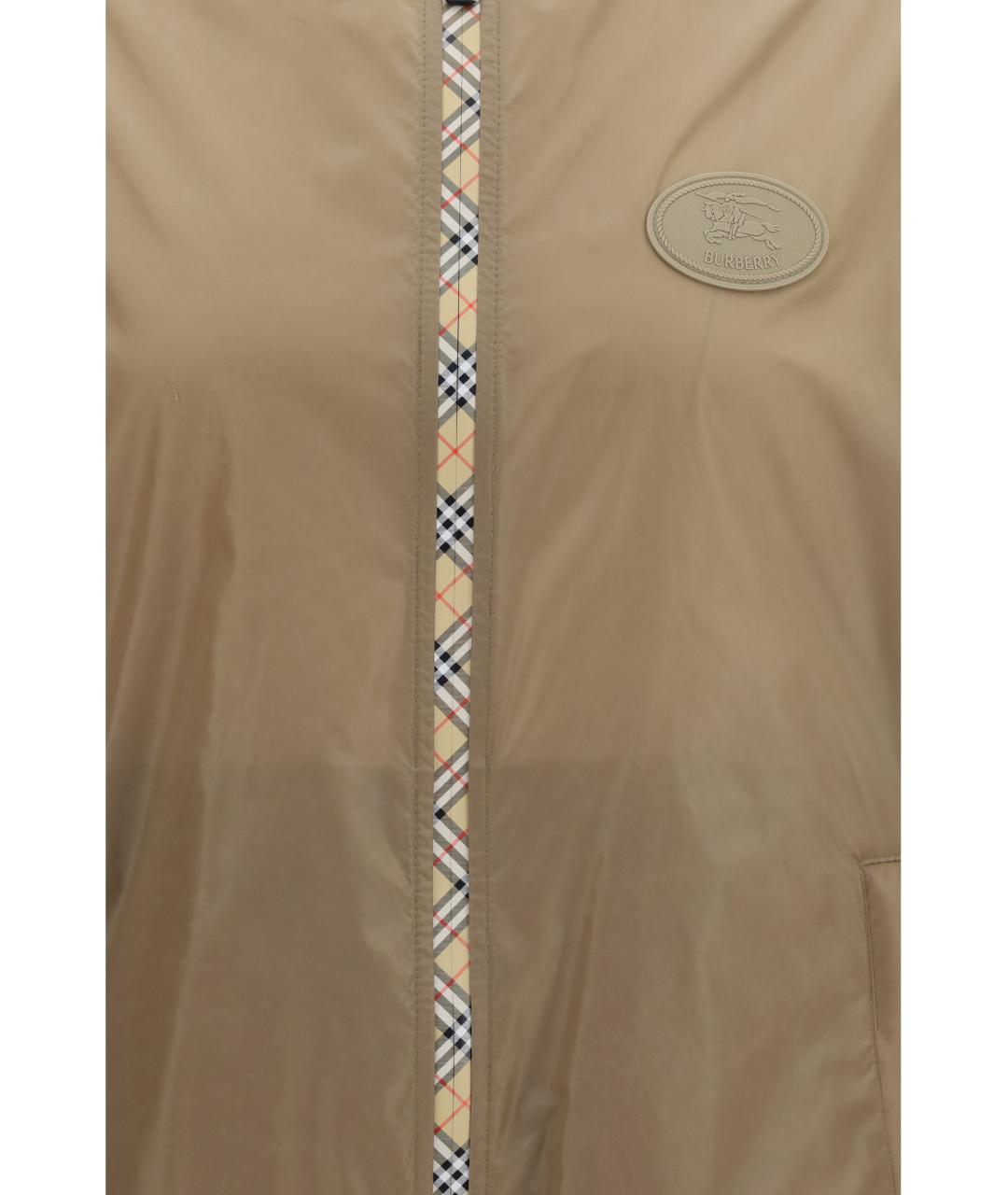 BURBERRY Бежевая полиамидовая куртка, фото 3