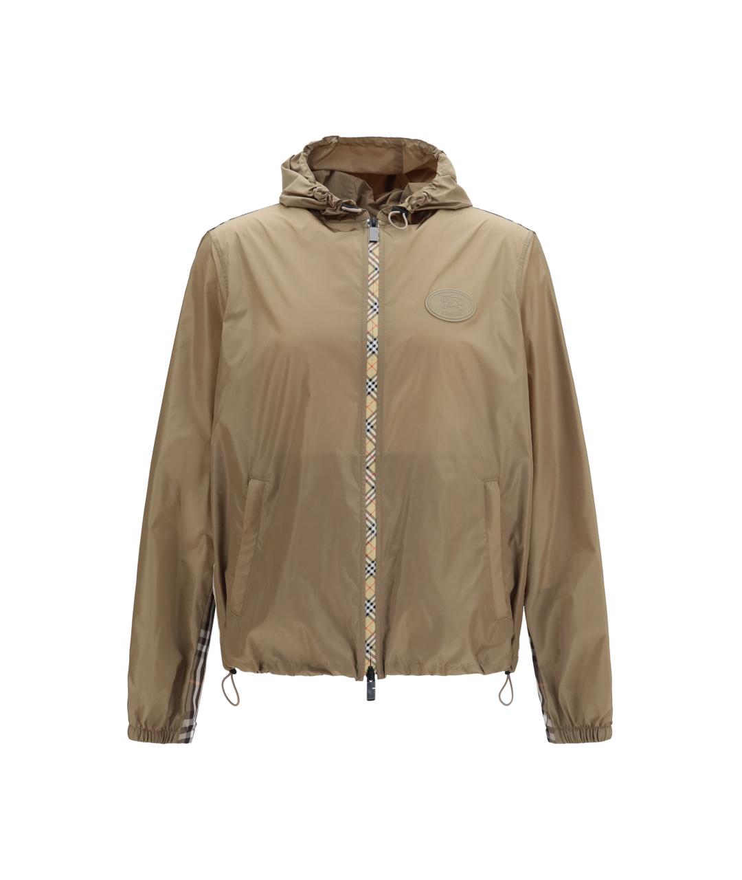 BURBERRY Бежевая полиамидовая куртка, фото 1