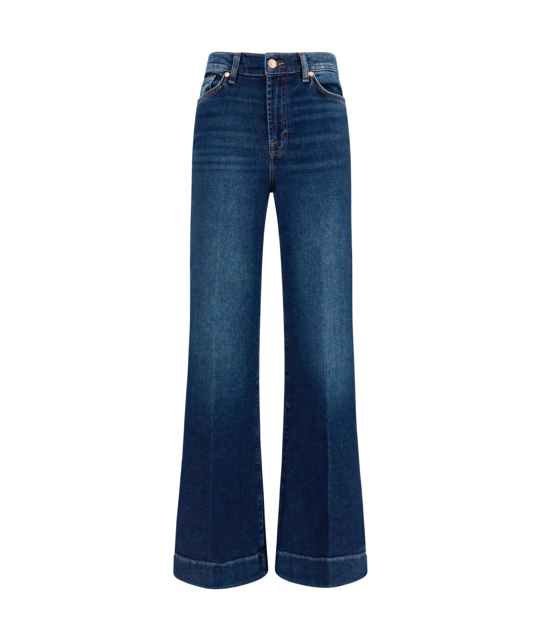7 FOR ALL MANKIND Синие хлопковые прямые джинсы, фото 1