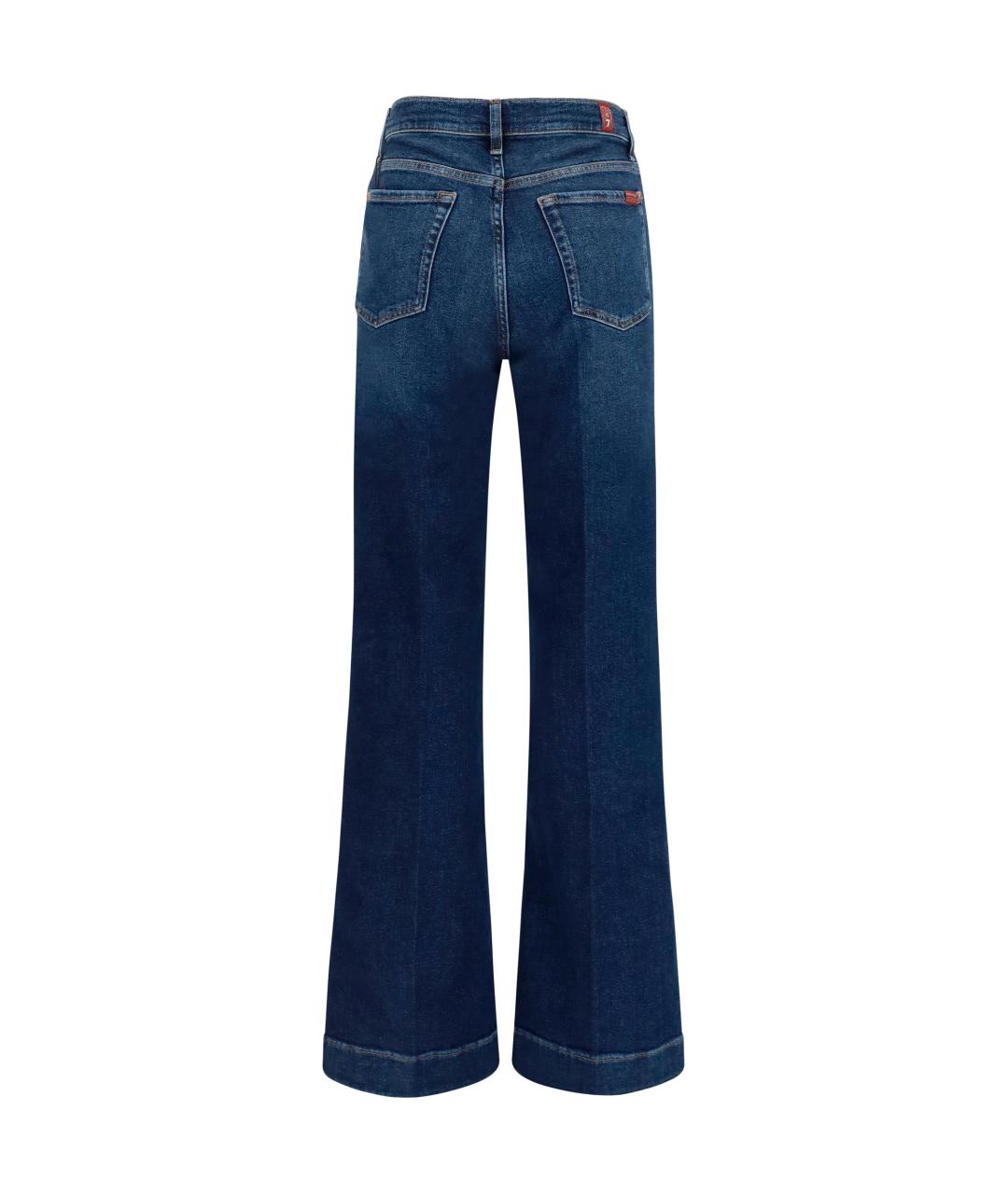 7 FOR ALL MANKIND Синие хлопковые прямые джинсы, фото 2