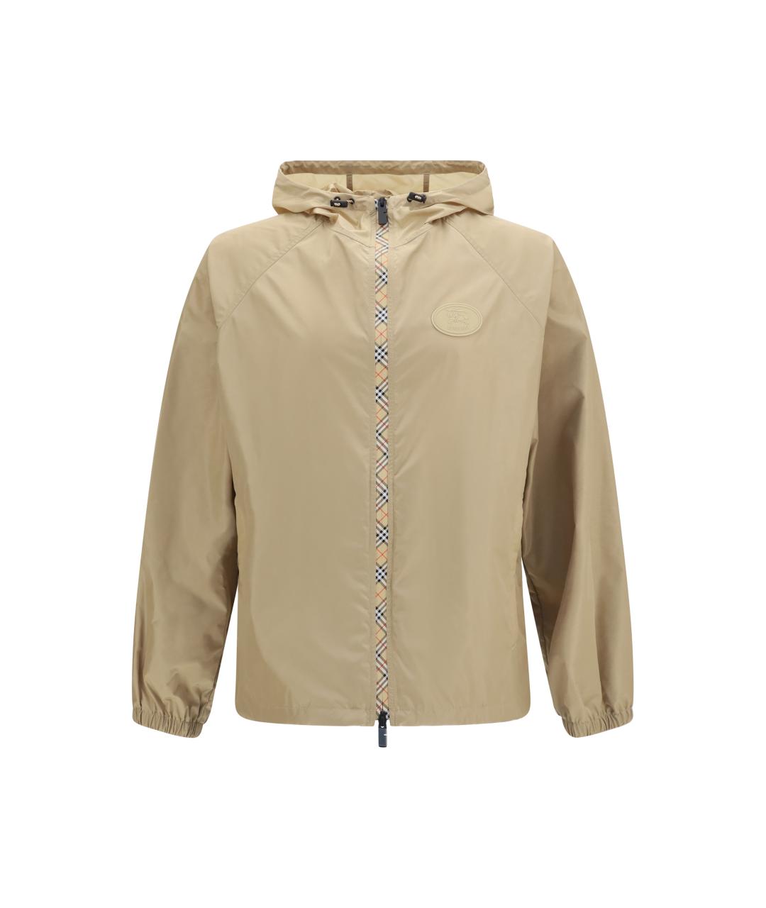 BURBERRY Бежевая полиамидовая куртка, фото 1