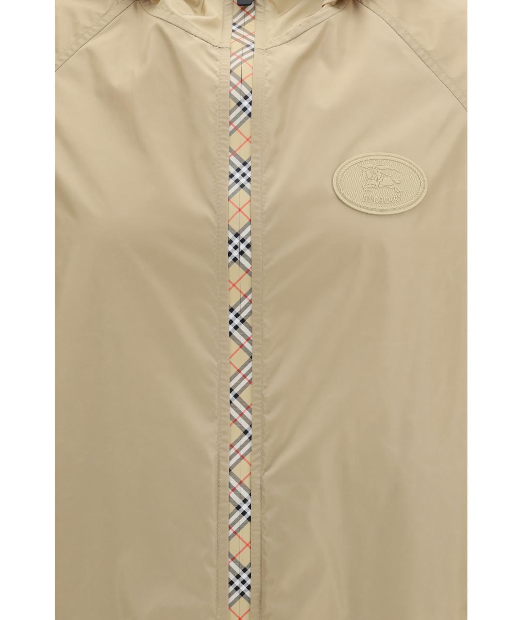 BURBERRY Бежевая полиамидовая куртка, фото 3