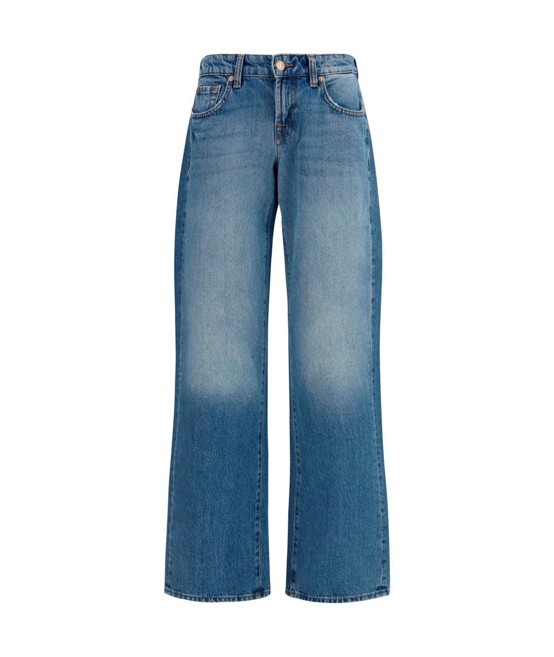 7 FOR ALL MANKIND Синие хлопковые прямые джинсы, фото 1