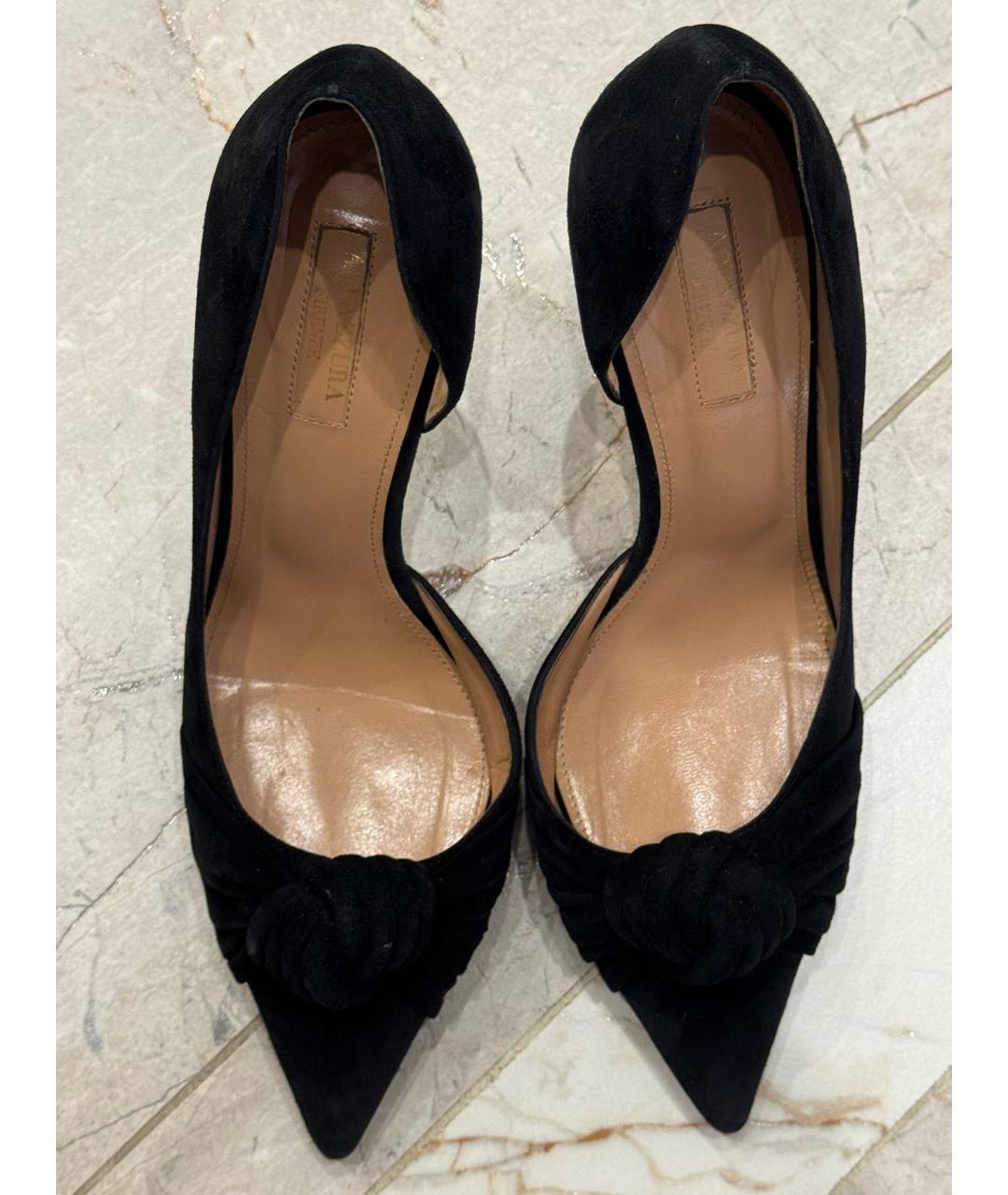 AQUAZZURA Черные замшевые туфли, фото 3