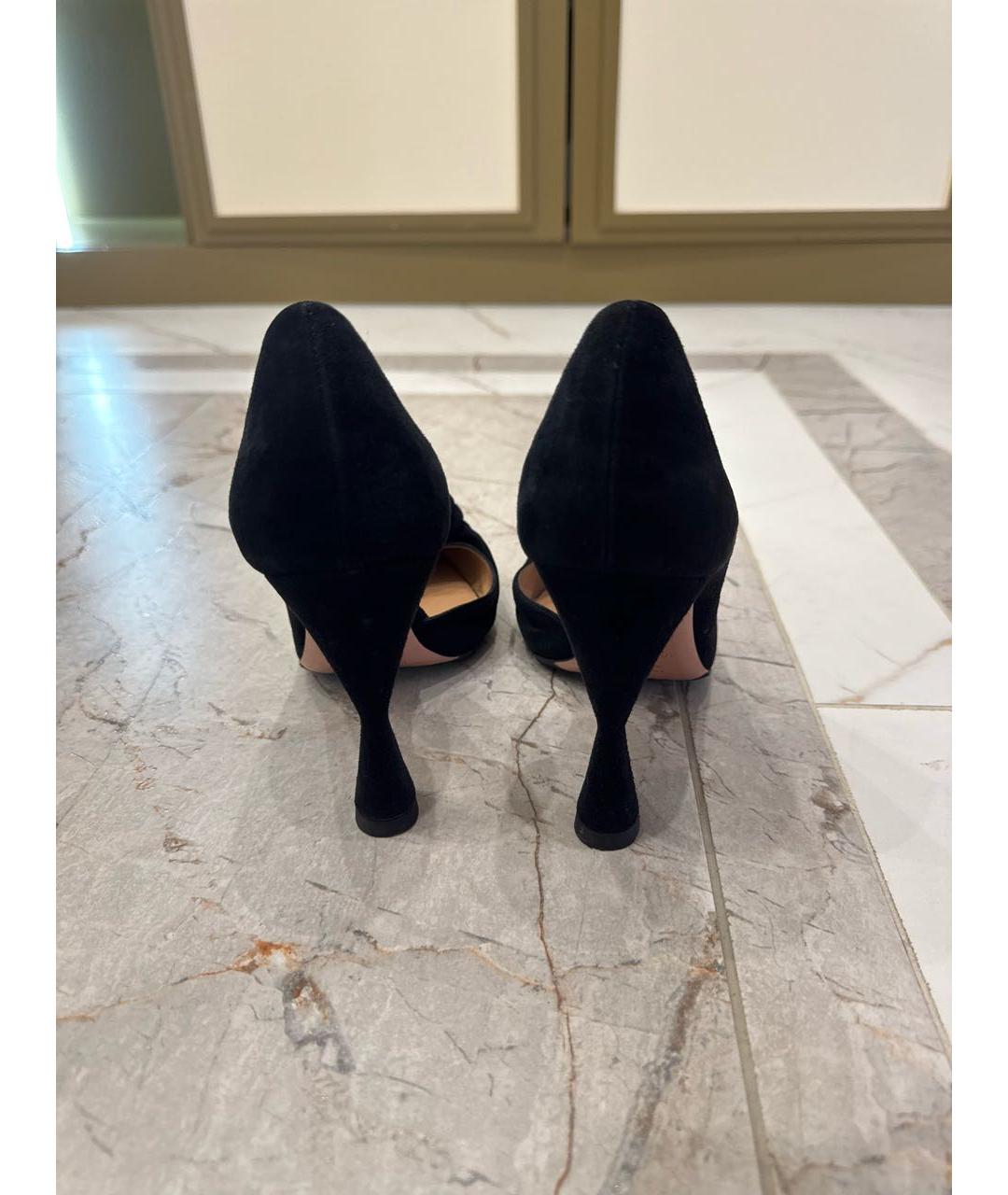 AQUAZZURA Черные замшевые туфли, фото 4