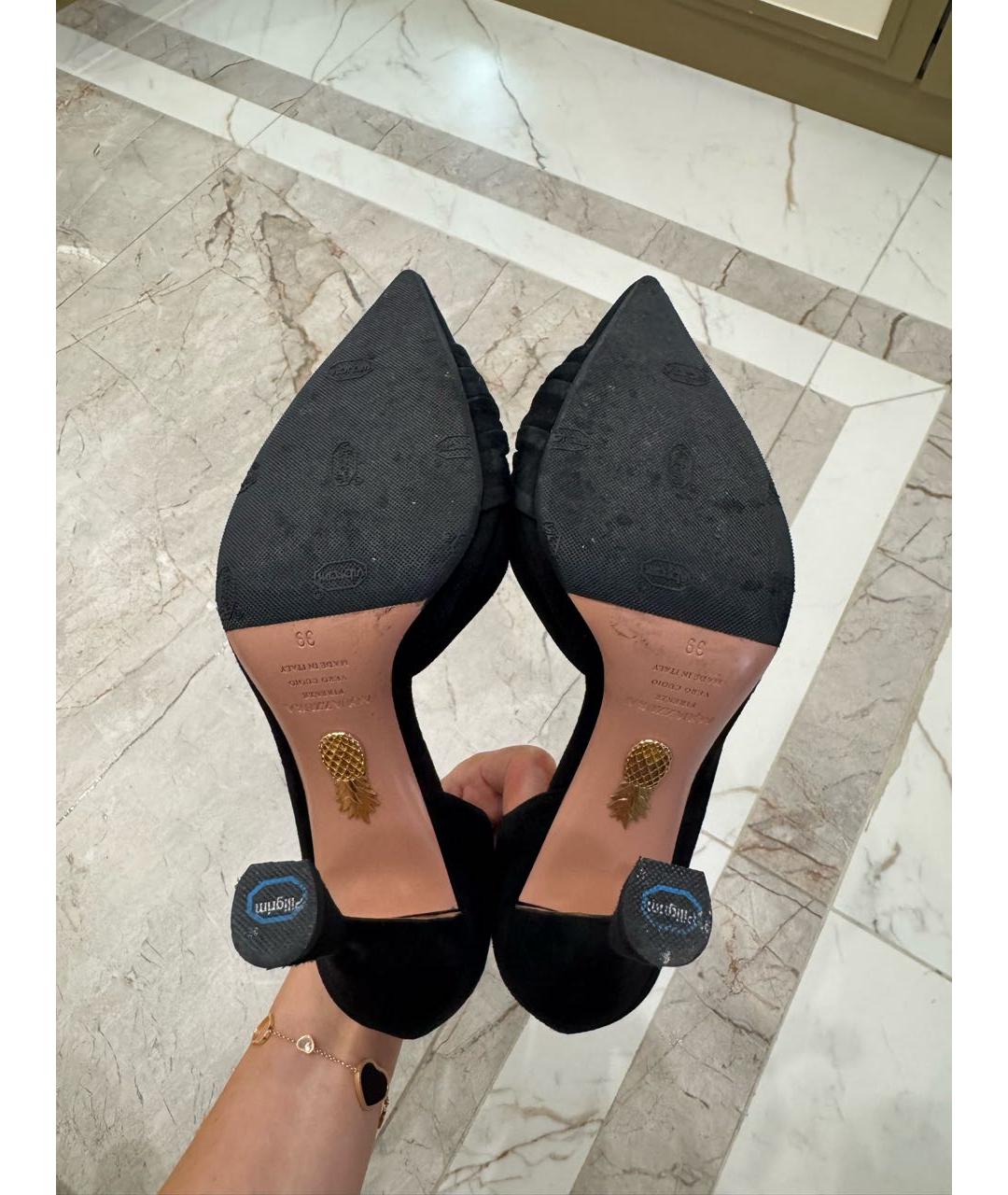 AQUAZZURA Черные замшевые туфли, фото 5