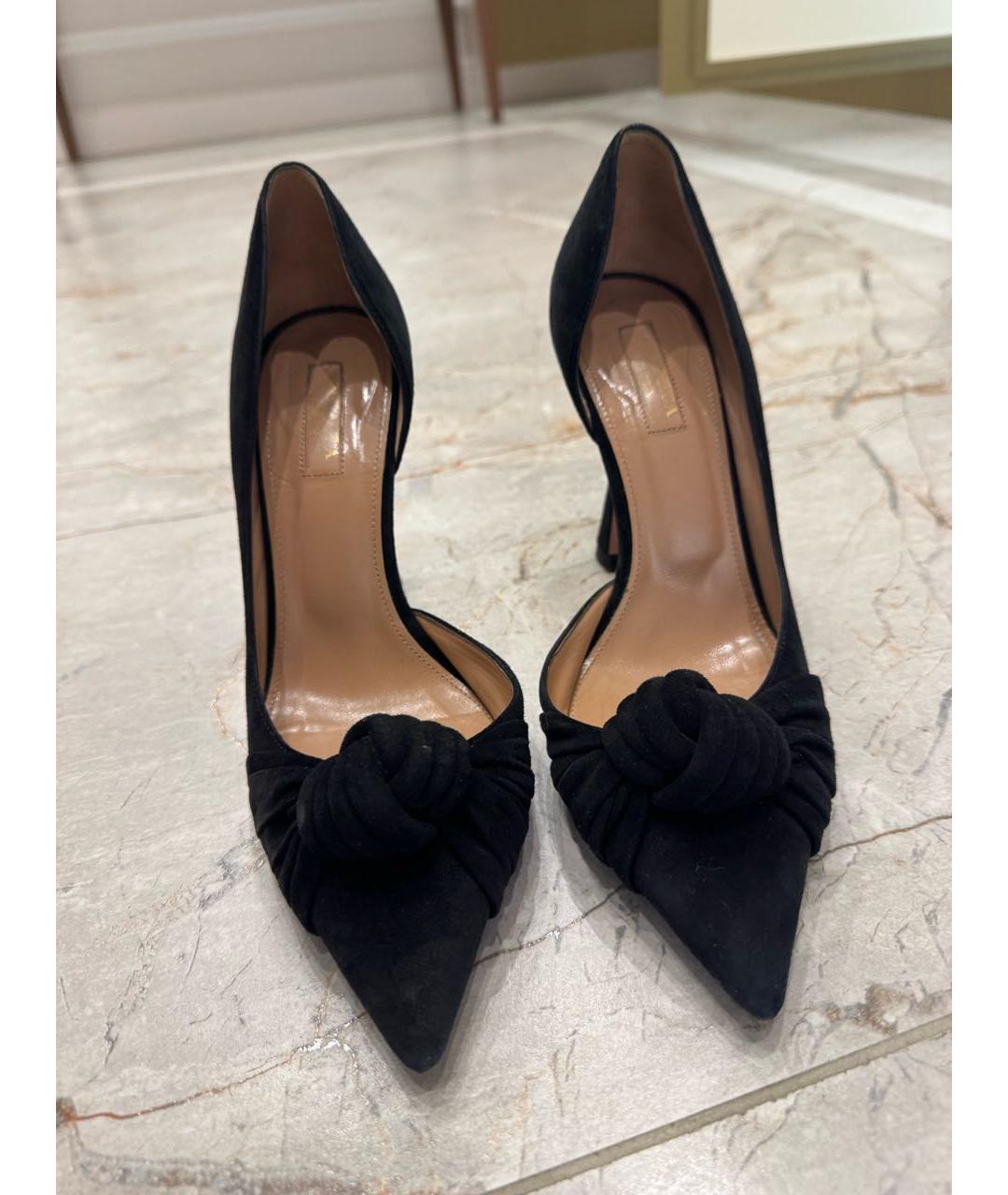 AQUAZZURA Черные замшевые туфли, фото 2