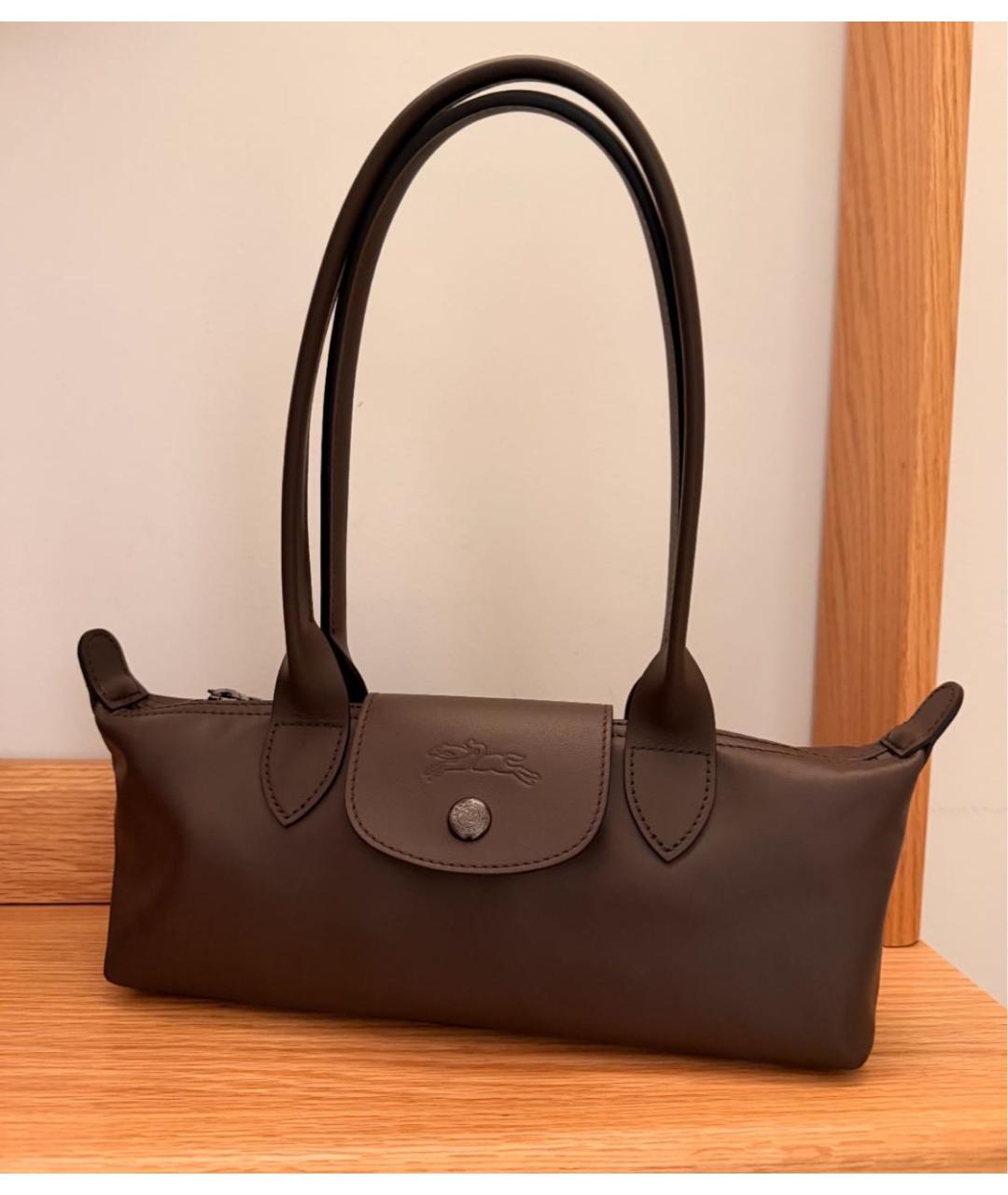 LONGCHAMP Коричневая сумка с короткими ручками, фото 6