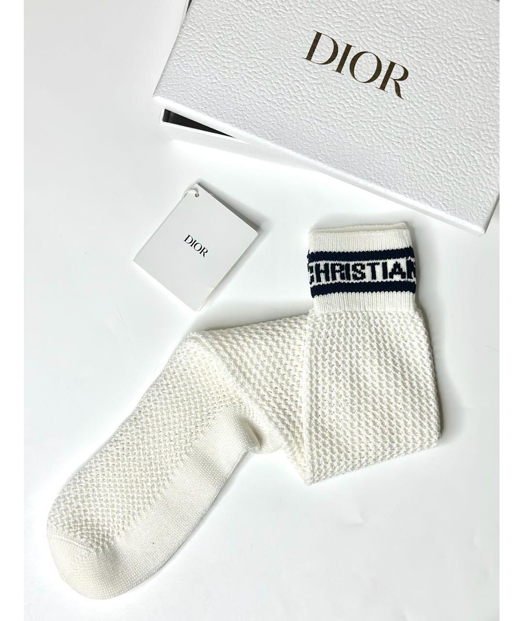 CHRISTIAN DIOR Белые носки, чулки и колготы, фото 2
