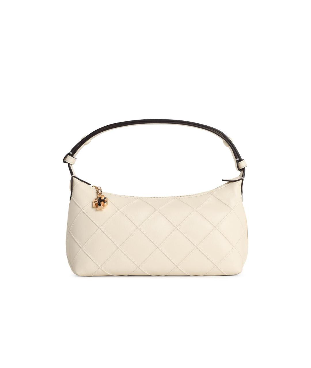 TORY BURCH Бежевая кожаная сумка с короткими ручками, фото 1